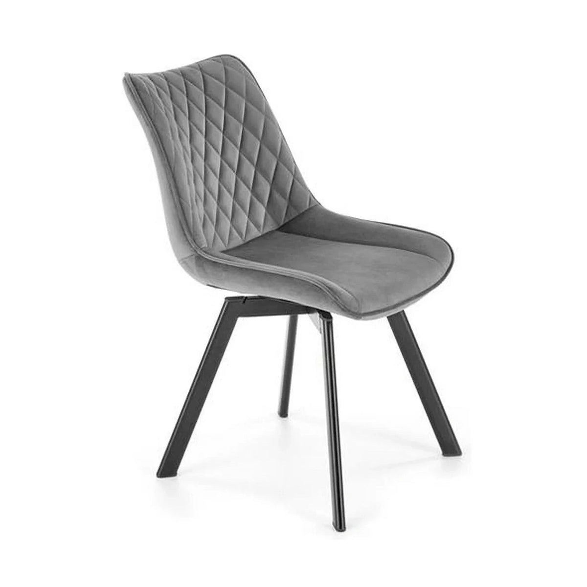 Scaun tapitat K520, gri/negru, stofa catifelata, rotativ, 45x63x80 cm
