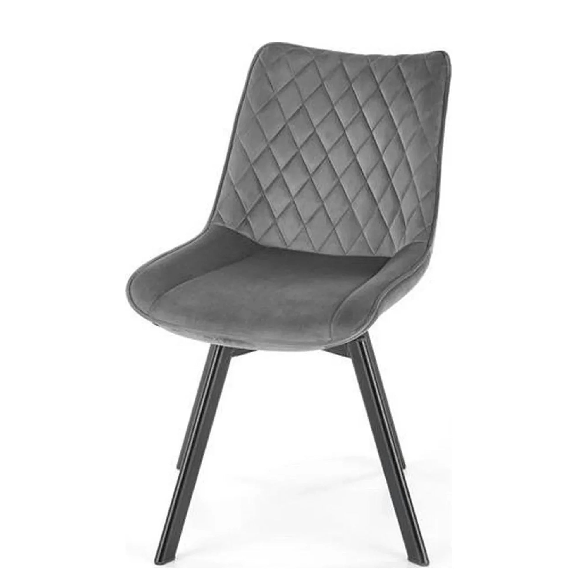 Scaun tapitat K520, gri/negru, stofa catifelata, rotativ, 45x63x80 cm