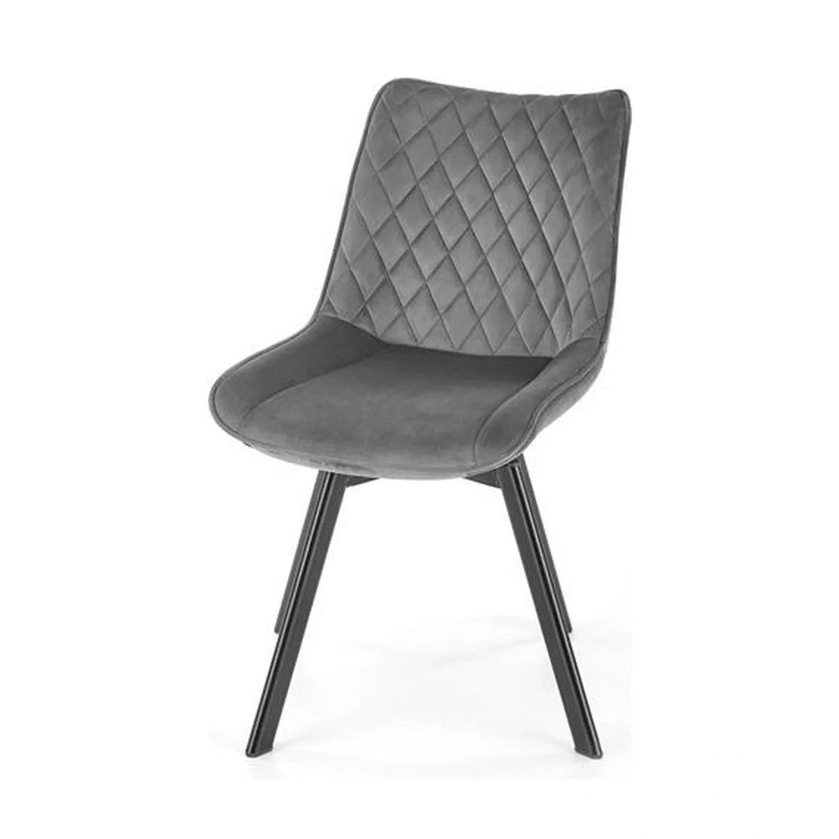 Scaun tapitat K520, gri/negru, stofa catifelata, rotativ, 45x63x80 cm