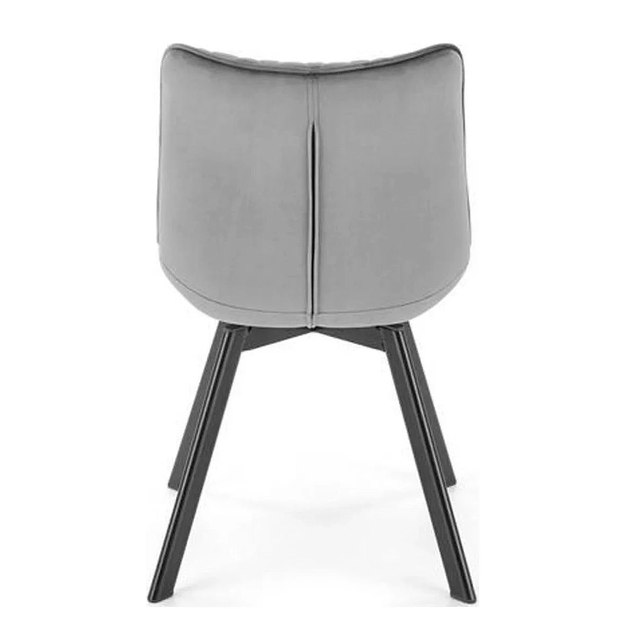 Scaun tapitat K520, gri/negru, stofa catifelata, rotativ, 45x63x80 cm