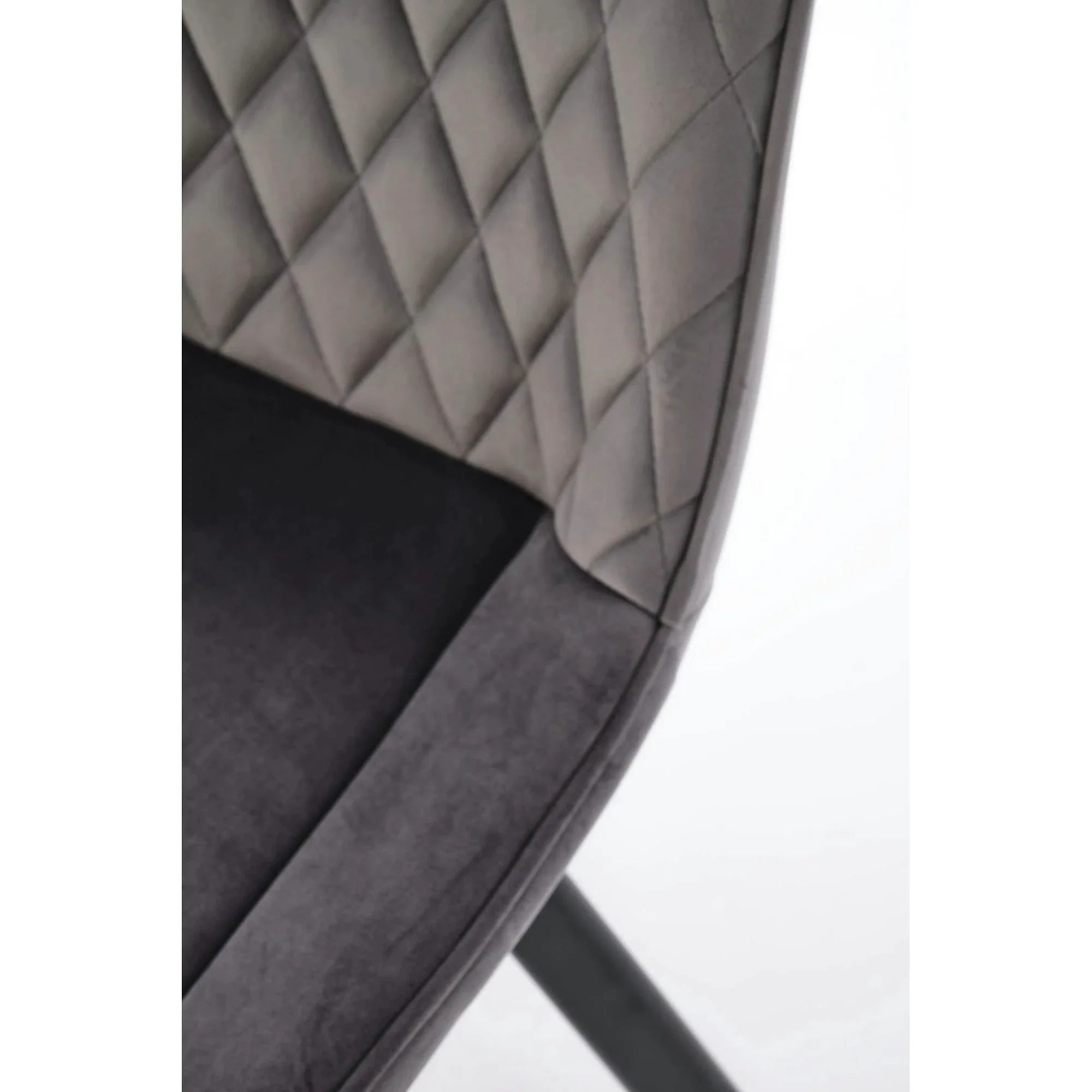 Scaun tapitat K520, gri/negru, stofa catifelata, rotativ, 45x63x80 cm