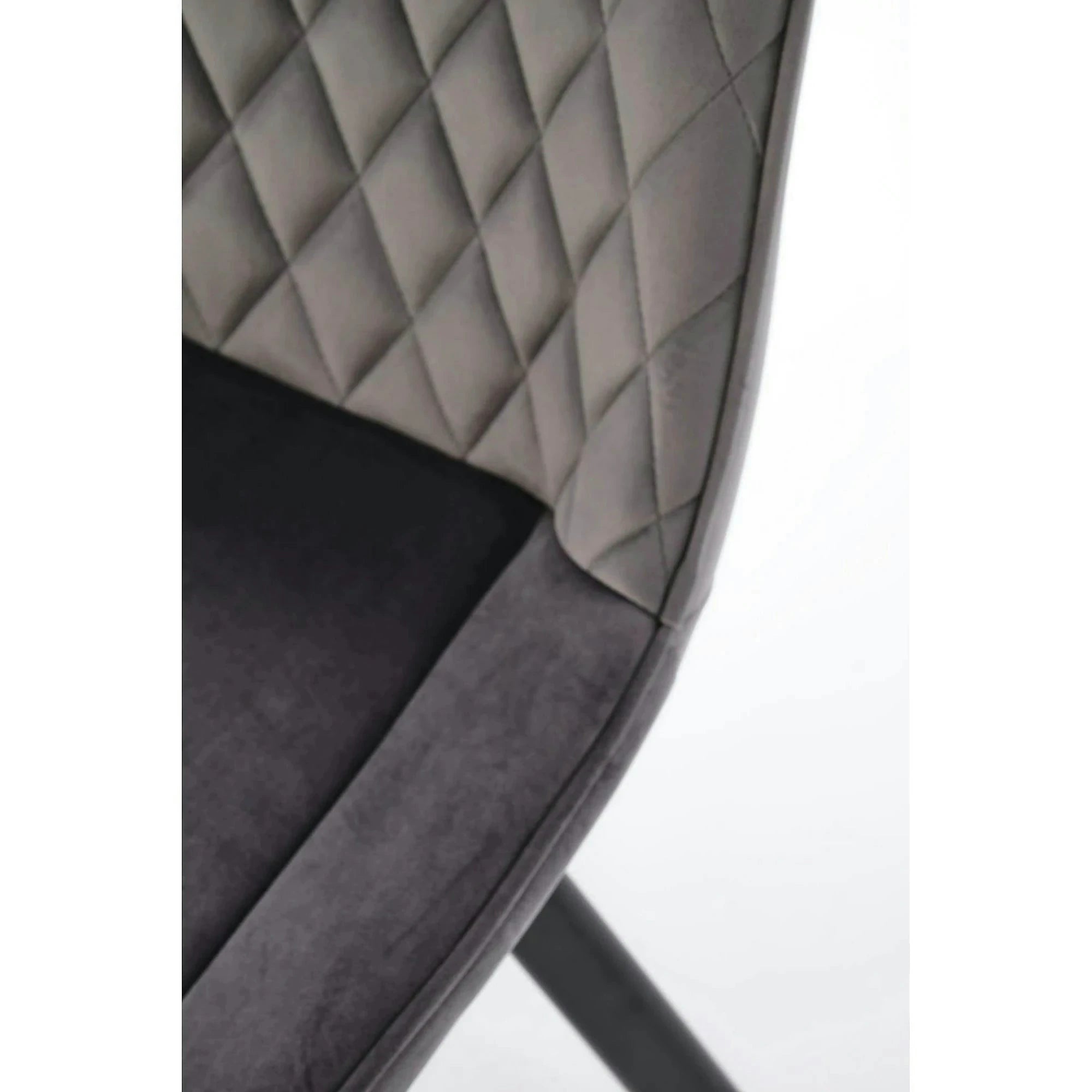 Scaun tapitat K520, gri/negru, stofa catifelata, rotativ, 45x63x80 cm