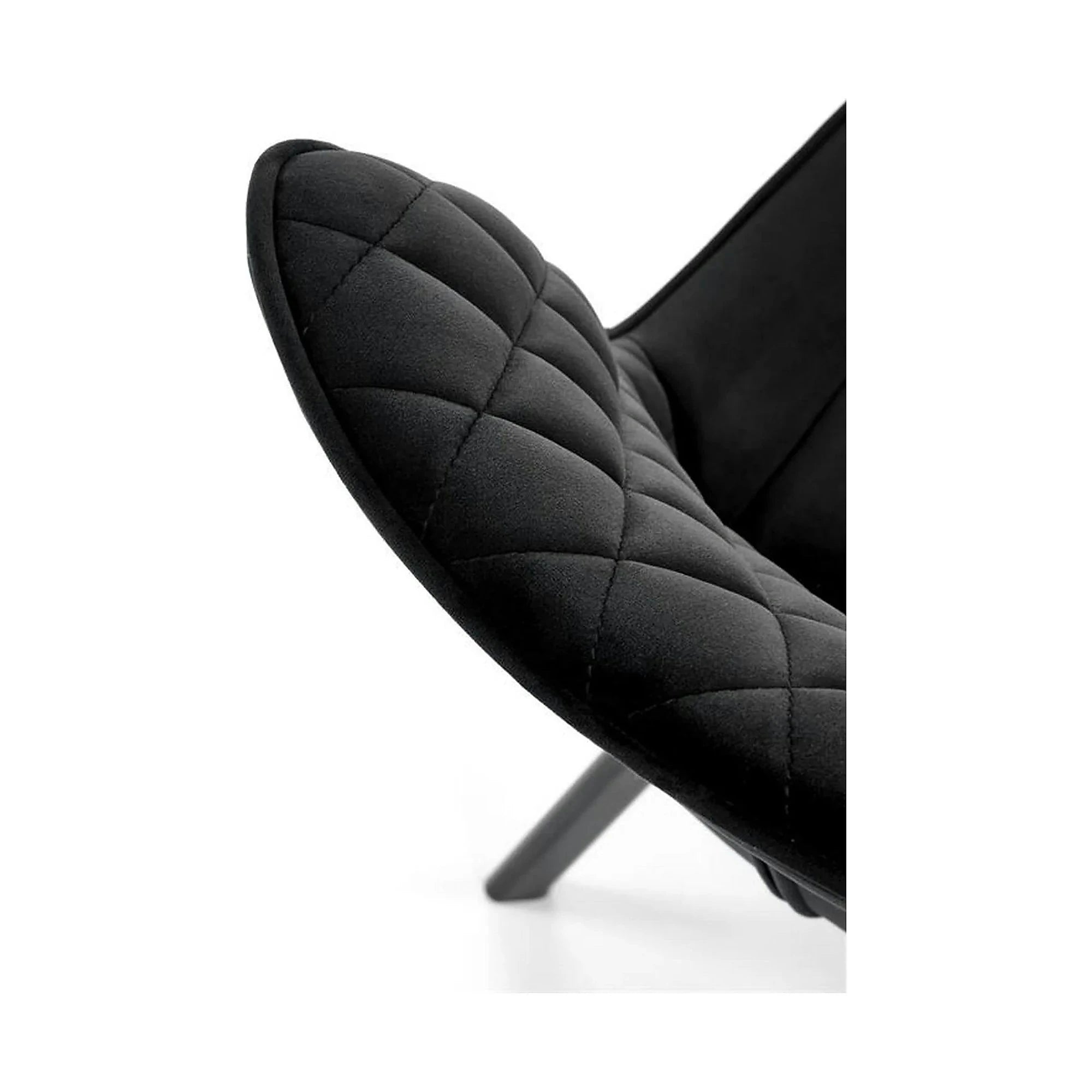Scaun tapitat K520, negru, stofa catifelata, rotativ, 45x63x80 cm