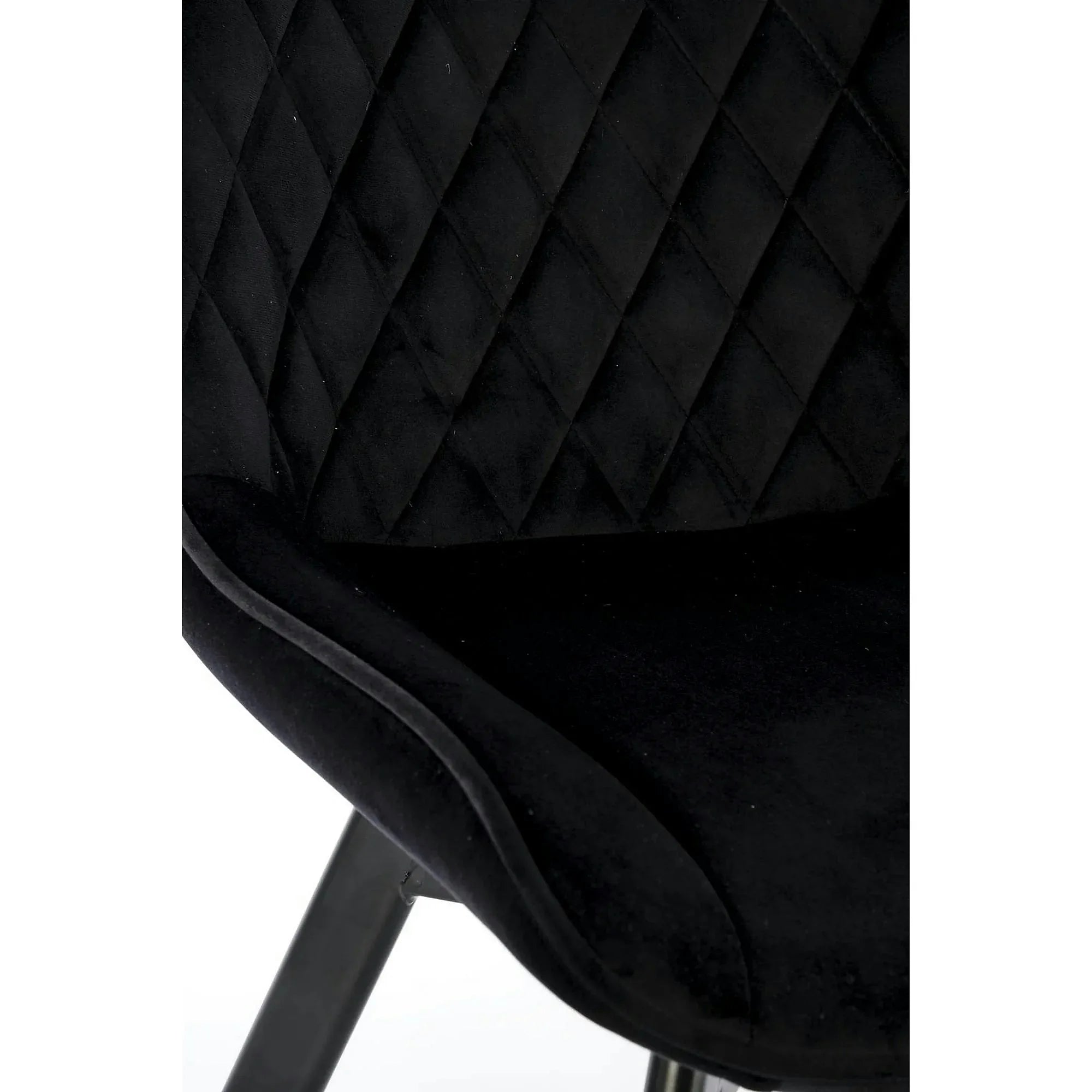 Scaun tapitat K520, negru, stofa catifelata, rotativ, 45x63x80 cm