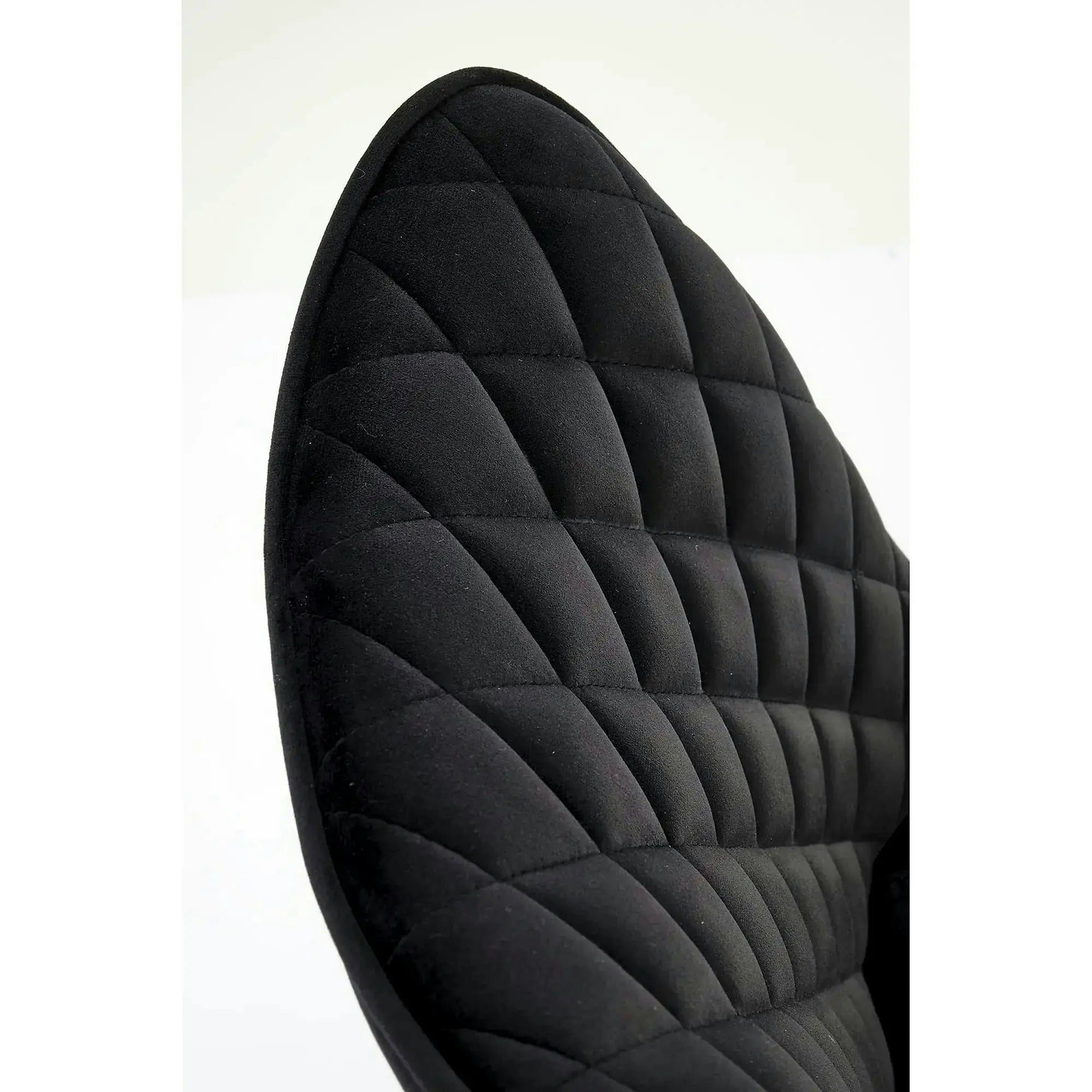 Scaun tapitat K520, negru, stofa catifelata, rotativ, 45x63x80 cm