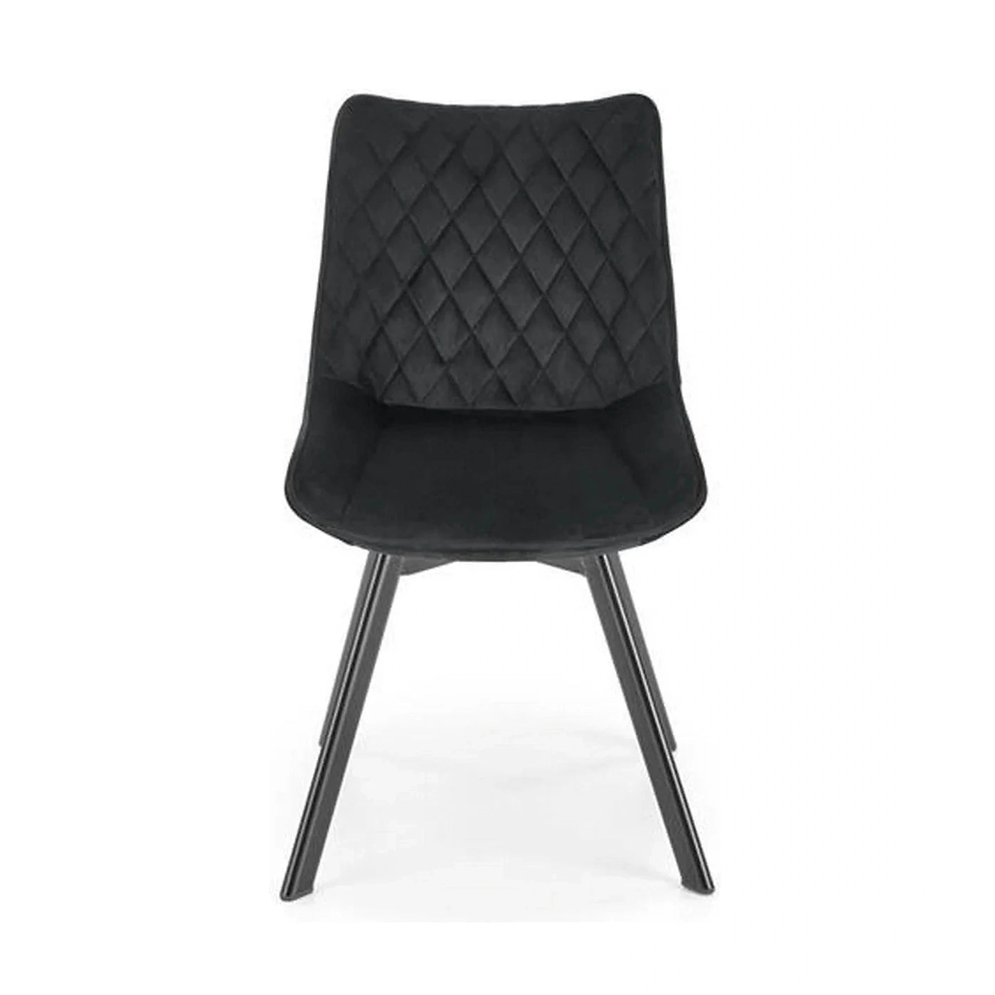 Scaun tapitat K520, negru, stofa catifelata, rotativ, 45x63x80 cm
