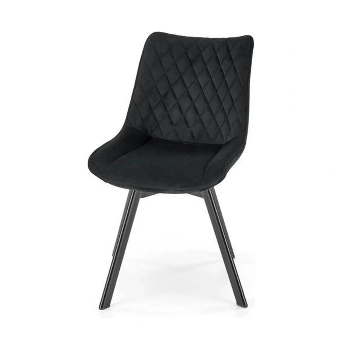Scaun tapitat K520, negru, stofa catifelata, rotativ, 45x63x80 cm