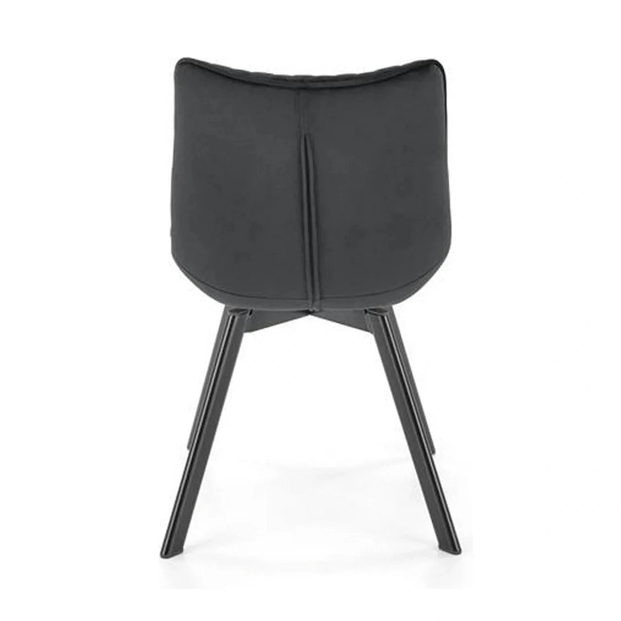 Scaun tapitat K520, negru, stofa catifelata, rotativ, 45x63x80 cm