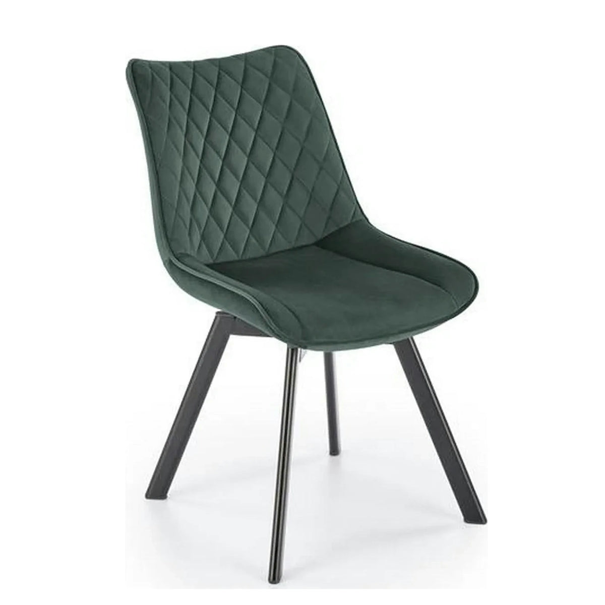 Scaun tapitat K520, verde/negru, stofa catifelata, 45x63x80 cm