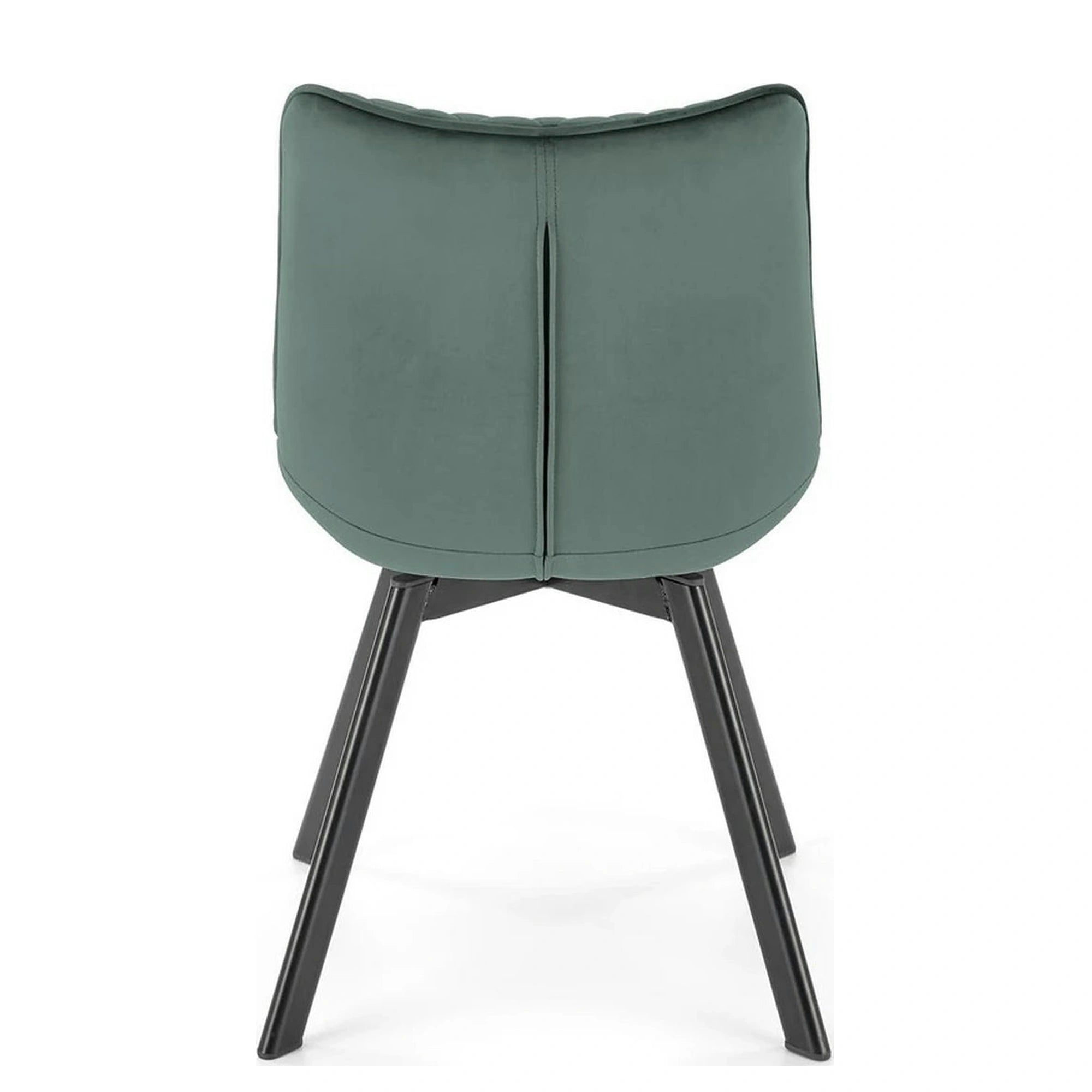 Scaun tapitat K520, verde/negru, stofa catifelata, 45x63x80 cm