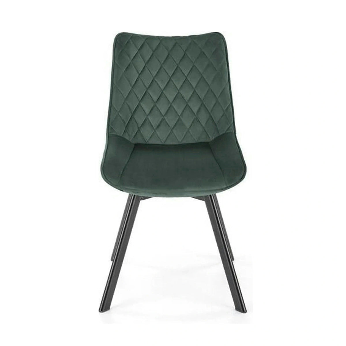Scaun tapitat K520, verde/negru, stofa catifelata, 45x63x80 cm