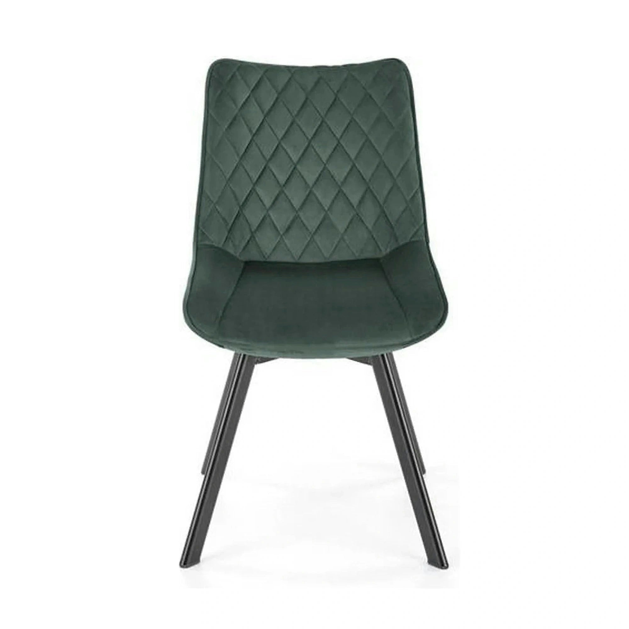 Scaun tapitat K520, verde/negru, stofa catifelata, 45x63x80 cm