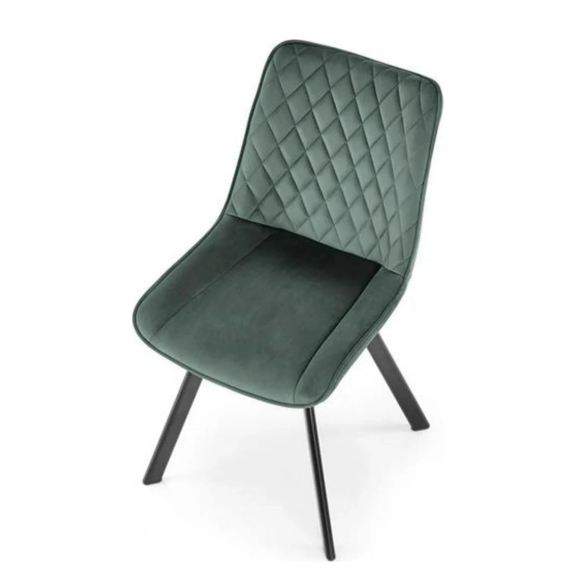 Scaun tapitat K520, verde/negru, stofa catifelata, 45x63x80 cm
