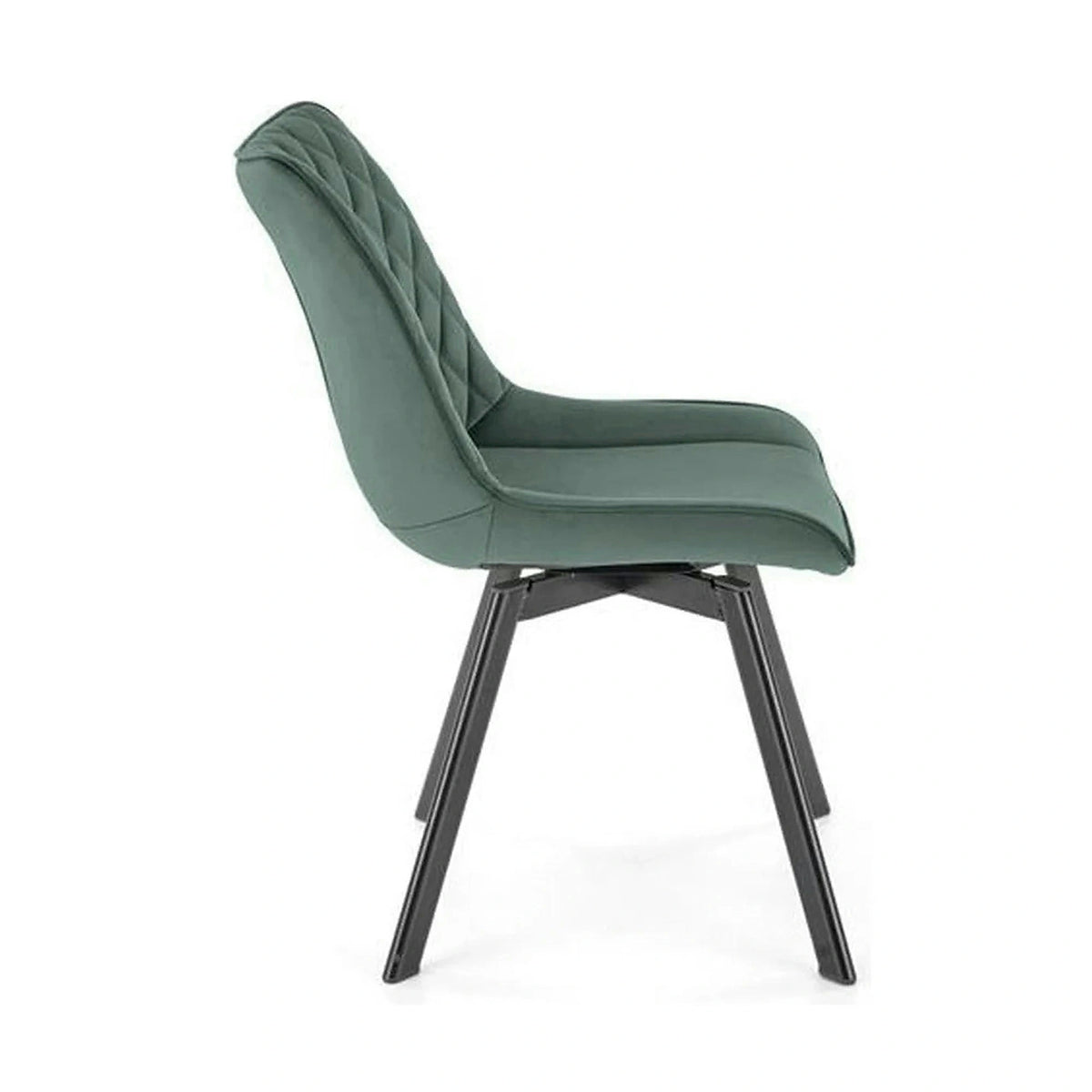 Scaun tapitat K520, verde/negru, stofa catifelata, 45x63x80 cm