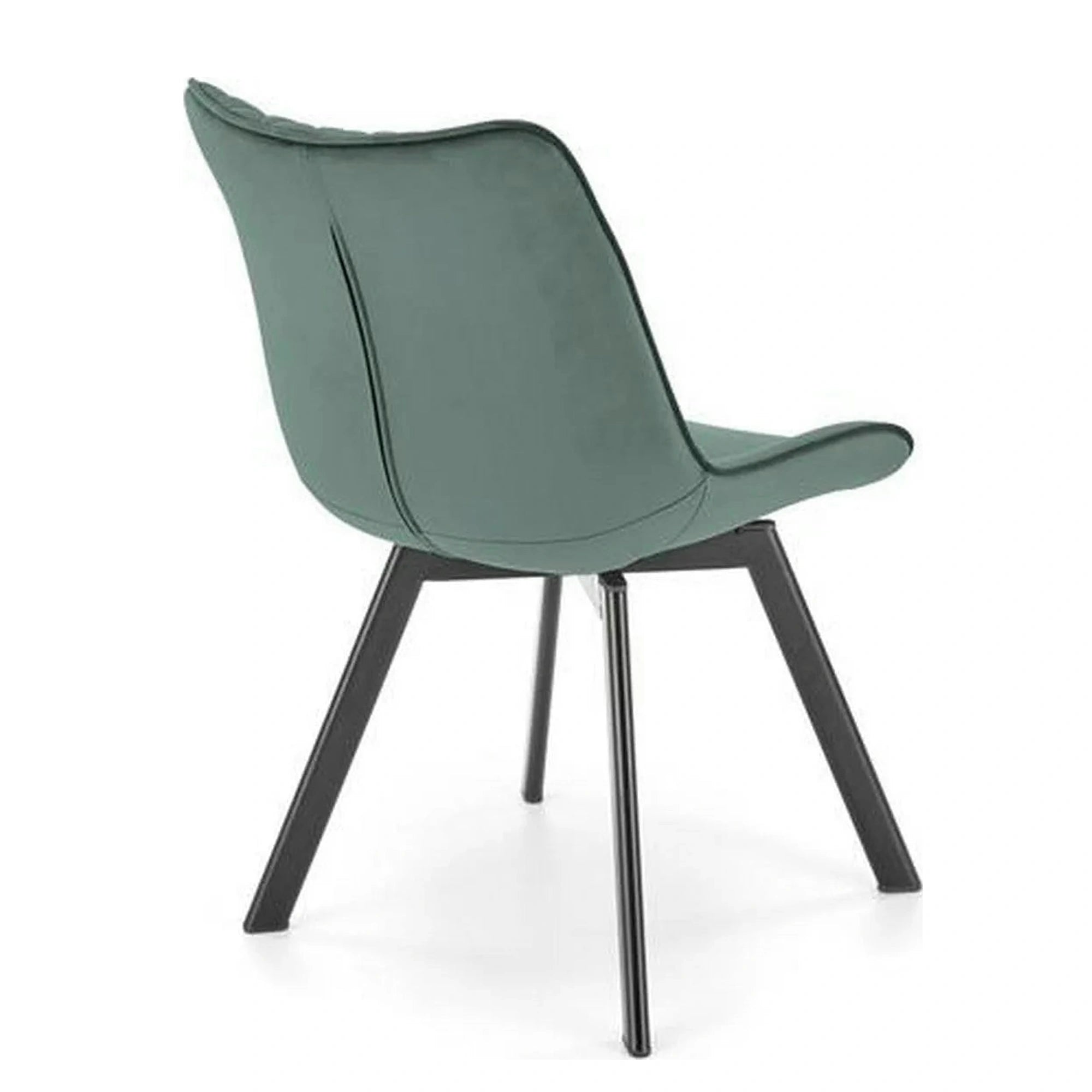 Scaun tapitat K520, verde/negru, stofa catifelata, 45x63x80 cm