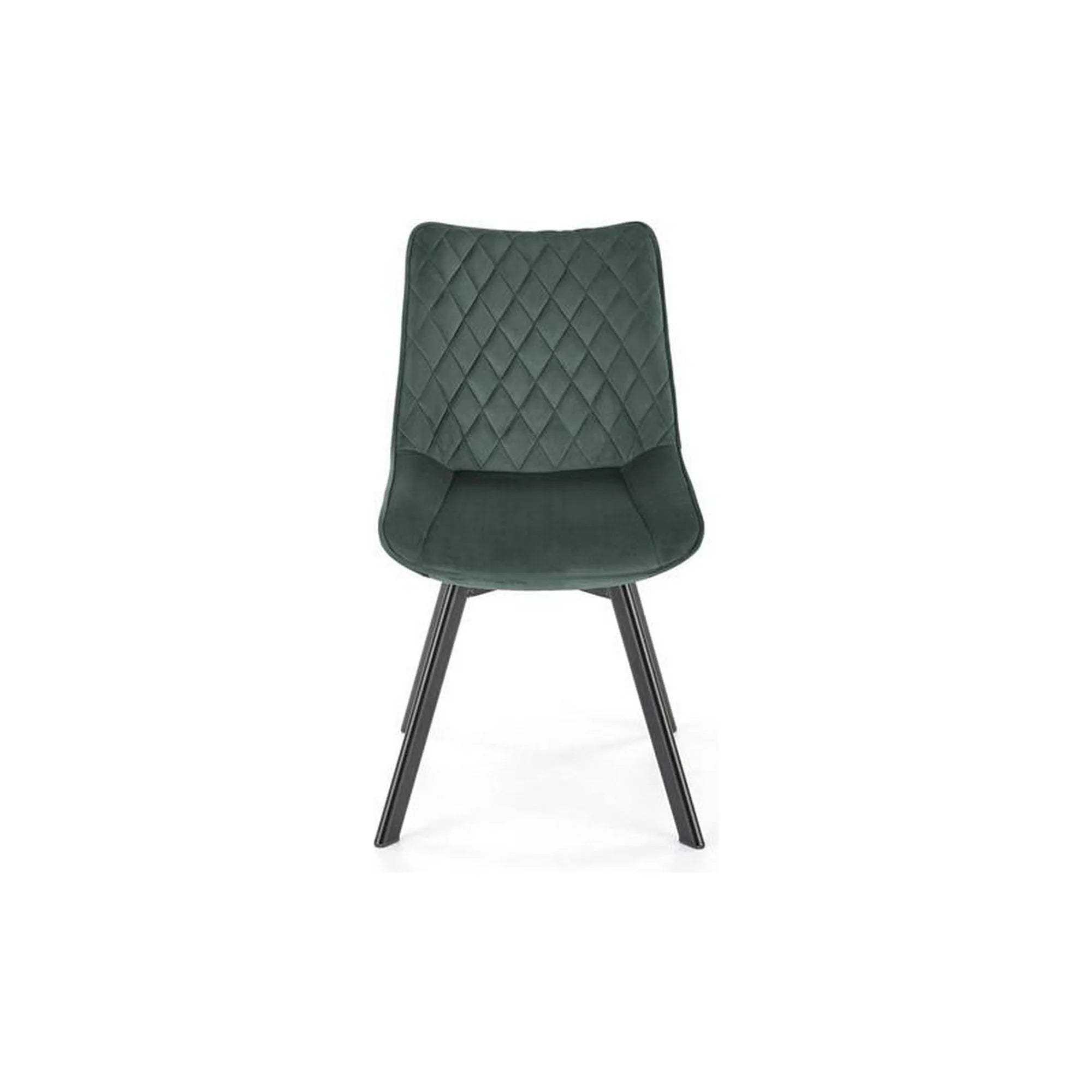 Scaun tapitat K520, verde/negru, stofa catifelata, 45x63x80 cm