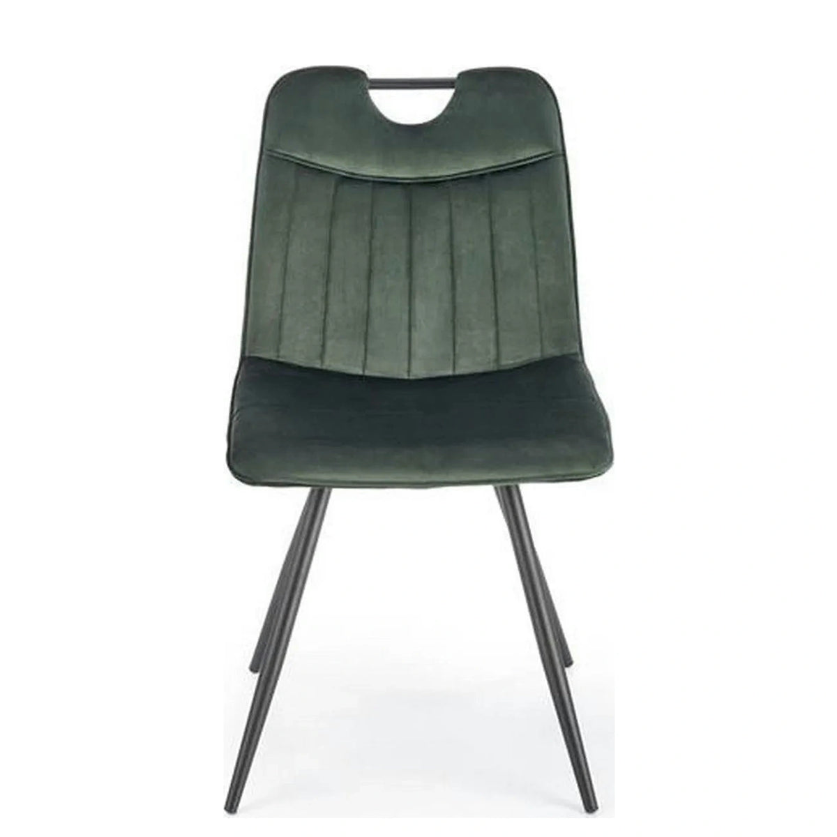 Scaun tapitat K521, verde/negru, stofa catifelata, 46x58x83 cm