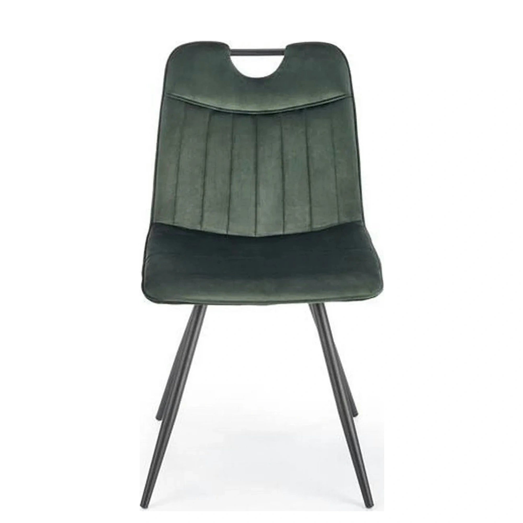 Scaun tapitat K521, verde/negru, stofa catifelata, 46x58x83 cm