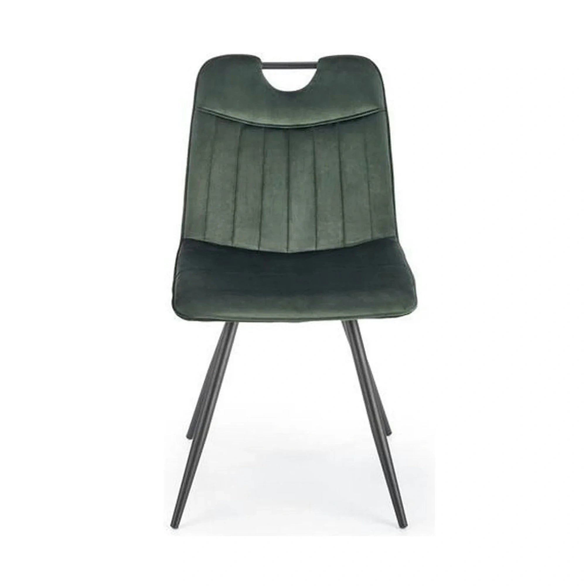 Scaun tapitat K521, verde/negru, stofa catifelata, 46x58x83 cm