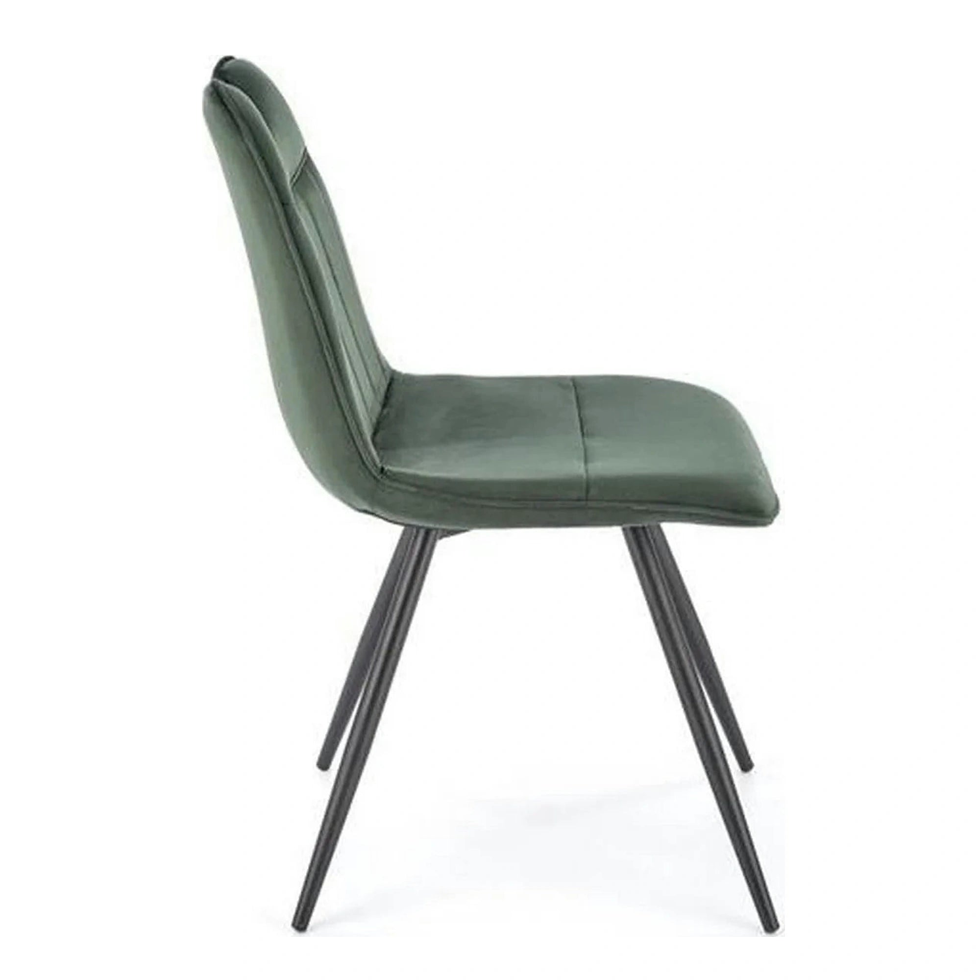 Scaun tapitat K521, verde/negru, stofa catifelata, 46x58x83 cm