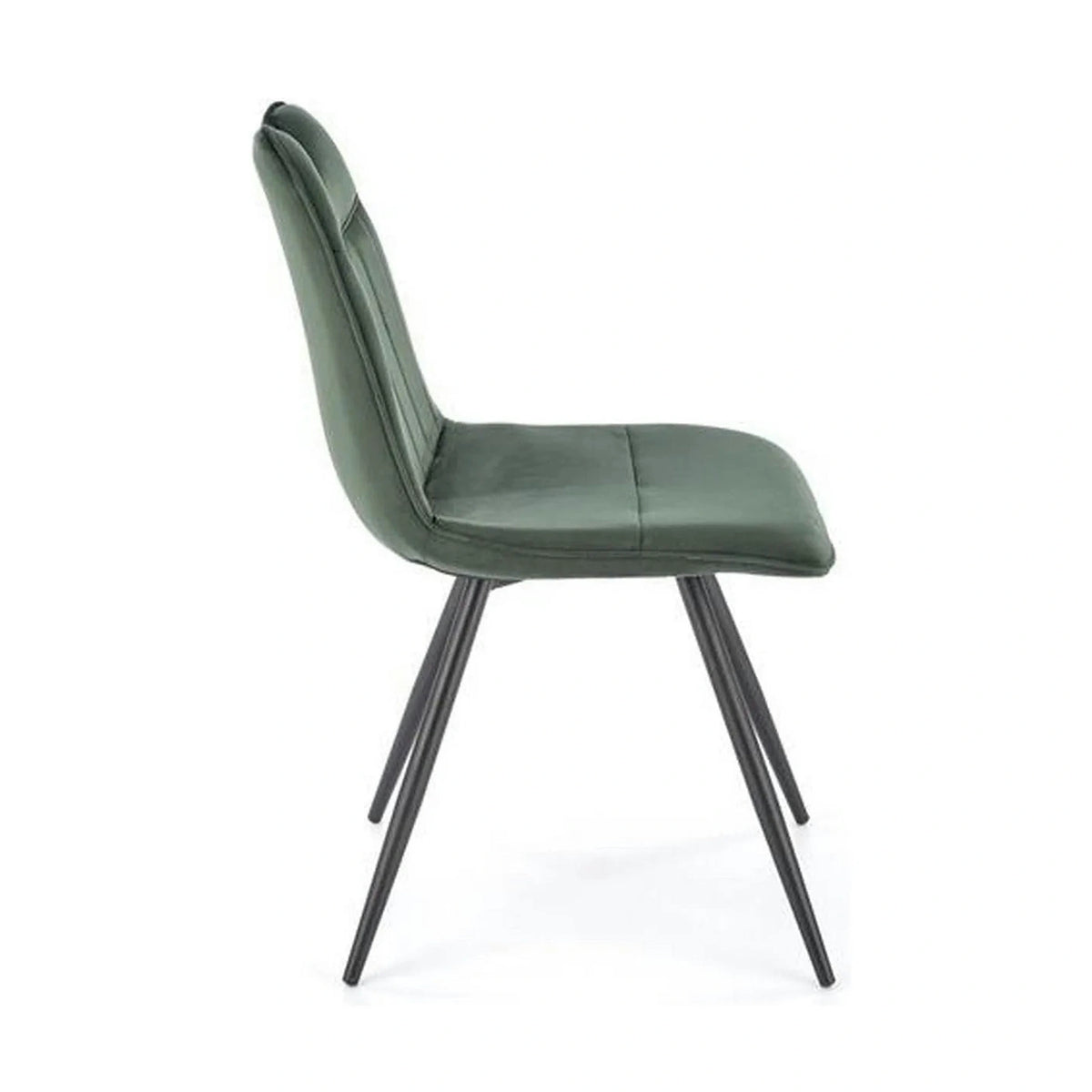 Scaun tapitat K521, verde/negru, stofa catifelata, 46x58x83 cm
