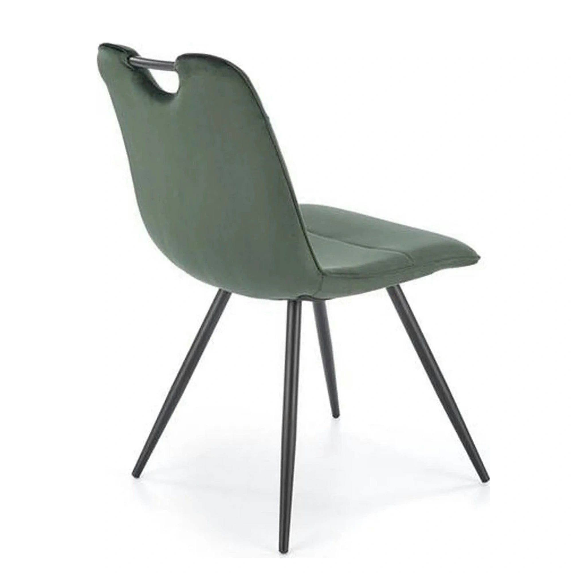 Scaun tapitat K521, verde/negru, stofa catifelata, 46x58x83 cm