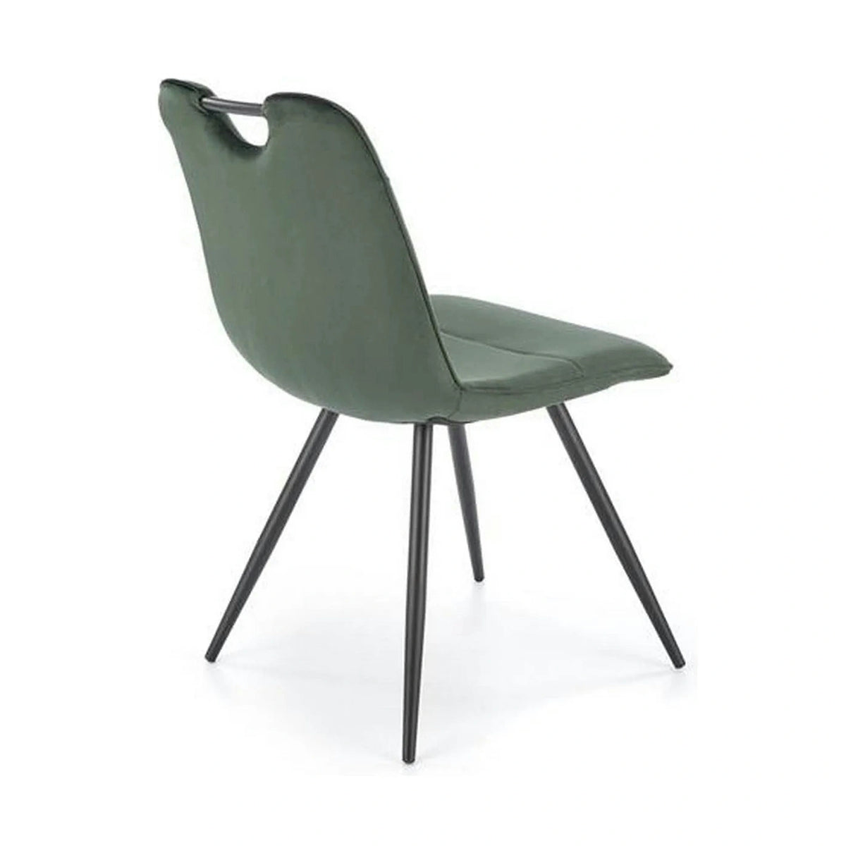 Scaun tapitat K521, verde/negru, stofa catifelata, 46x58x83 cm