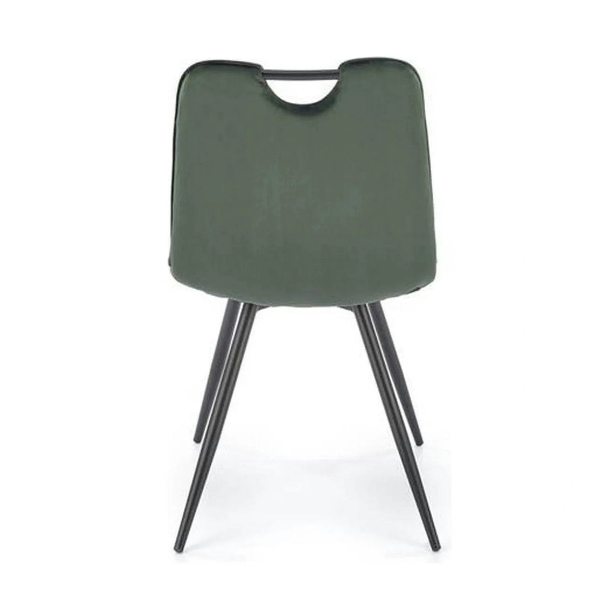 Scaun tapitat K521, verde/negru, stofa catifelata, 46x58x83 cm