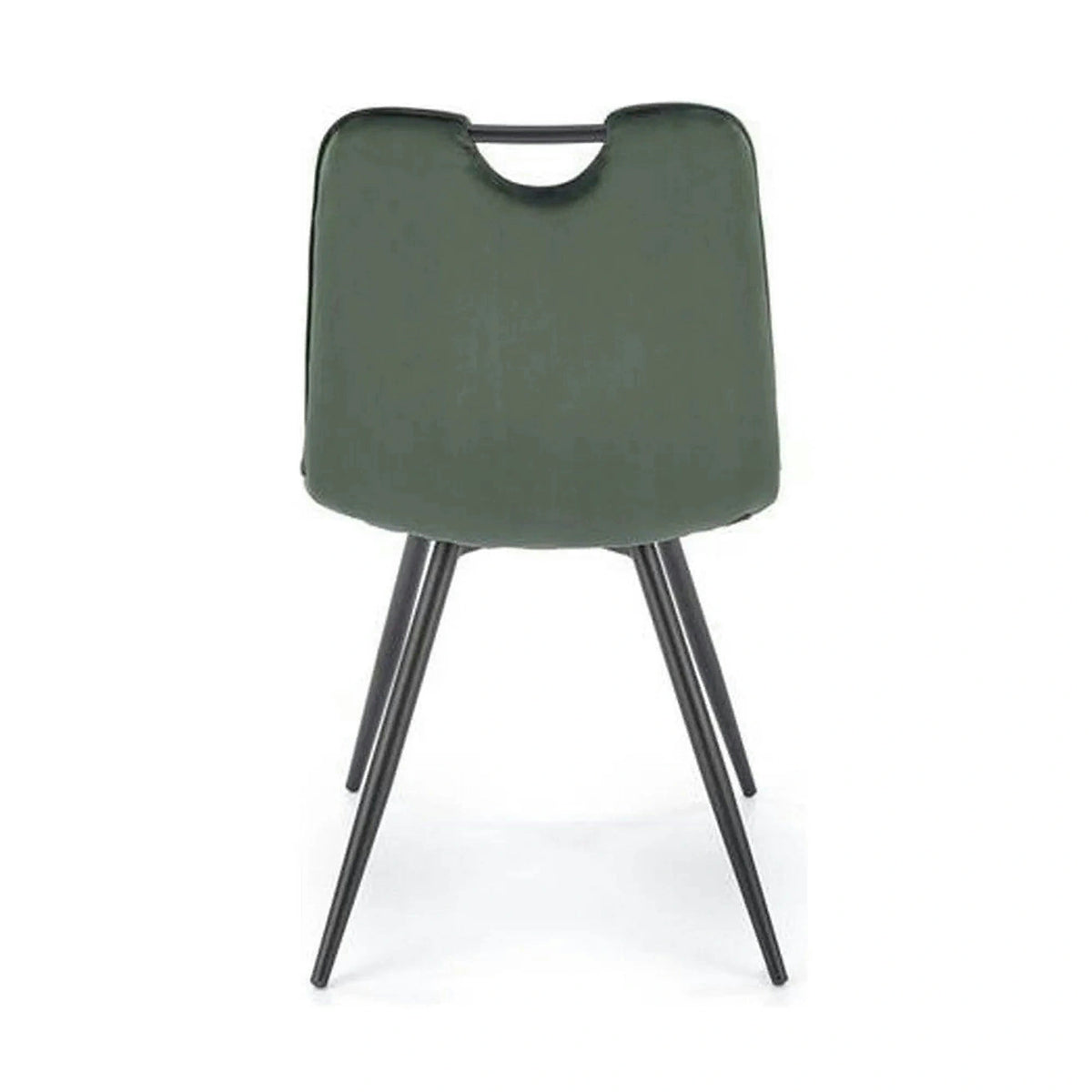 Scaun tapitat K521, verde/negru, stofa catifelata, 46x58x83 cm