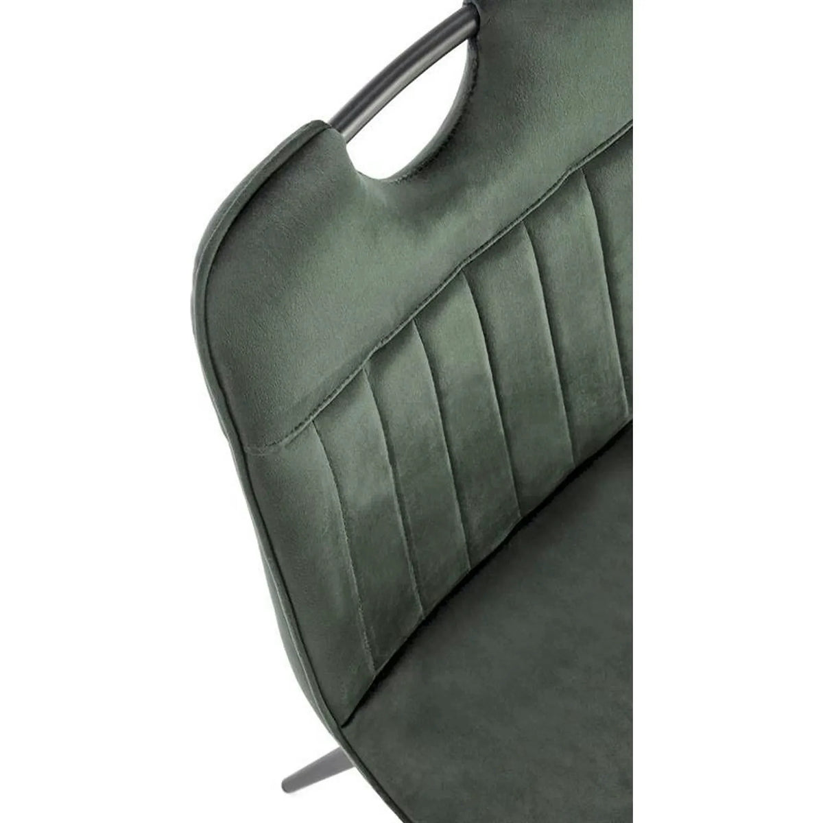 Scaun tapitat K521, verde/negru, stofa catifelata, 46x58x83 cm