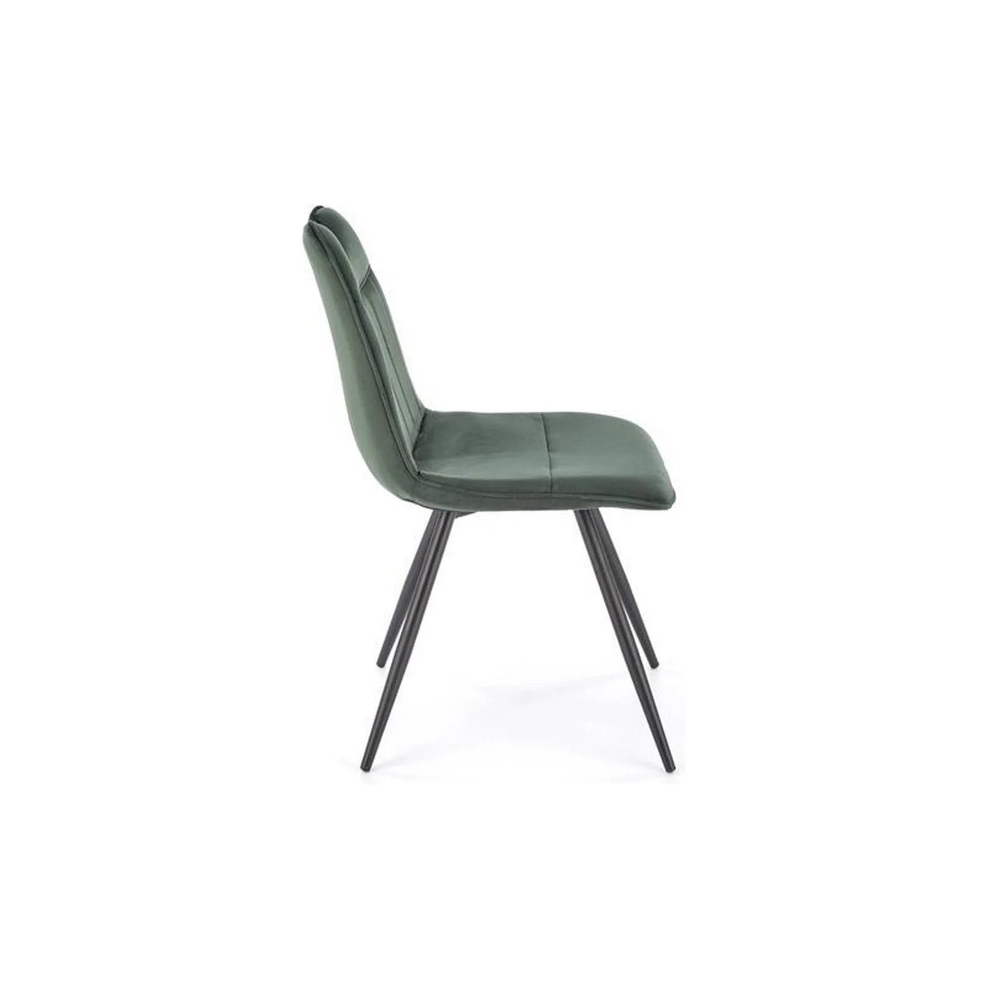 Scaun tapitat K521, verde/negru, stofa catifelata, 46x58x83 cm