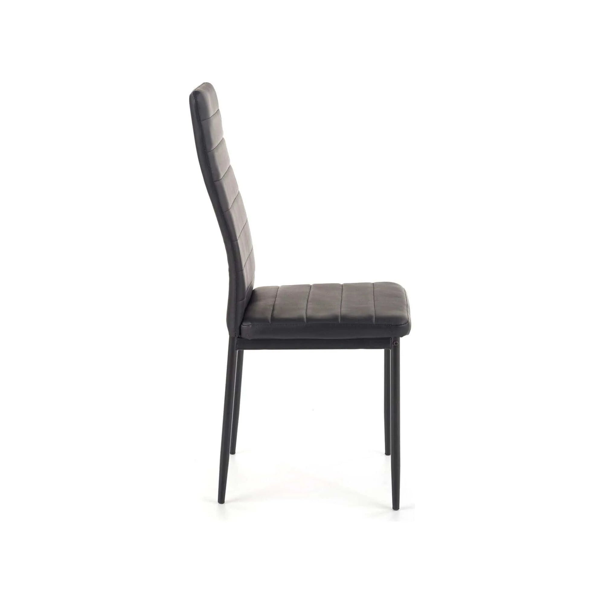 Scaun tapitat K70, negru, piele ecologica/metal, 41X50X98 CM