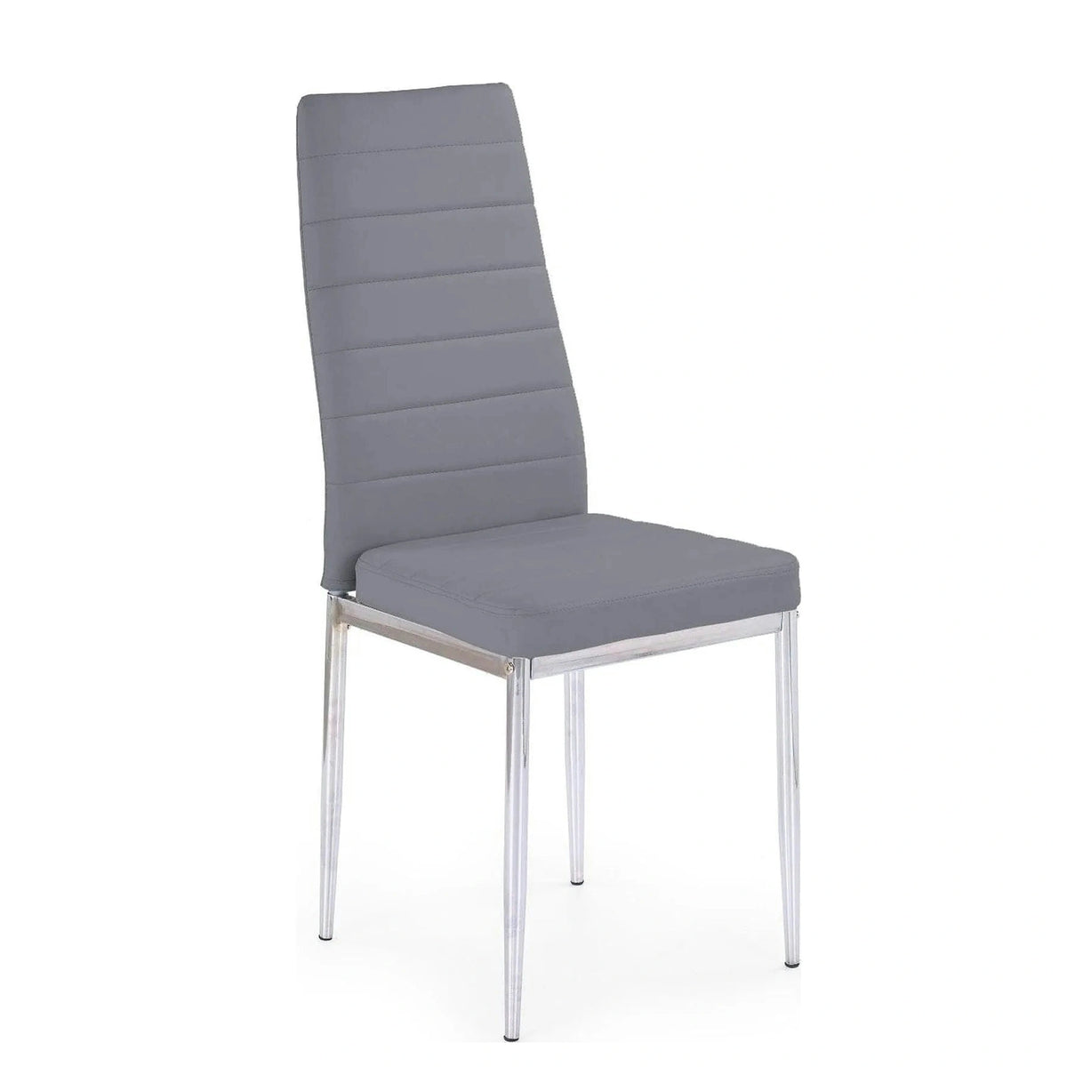 Scaun tapitat K70C, gri/crom, piele ecologica/metal, 43X49X97 CM