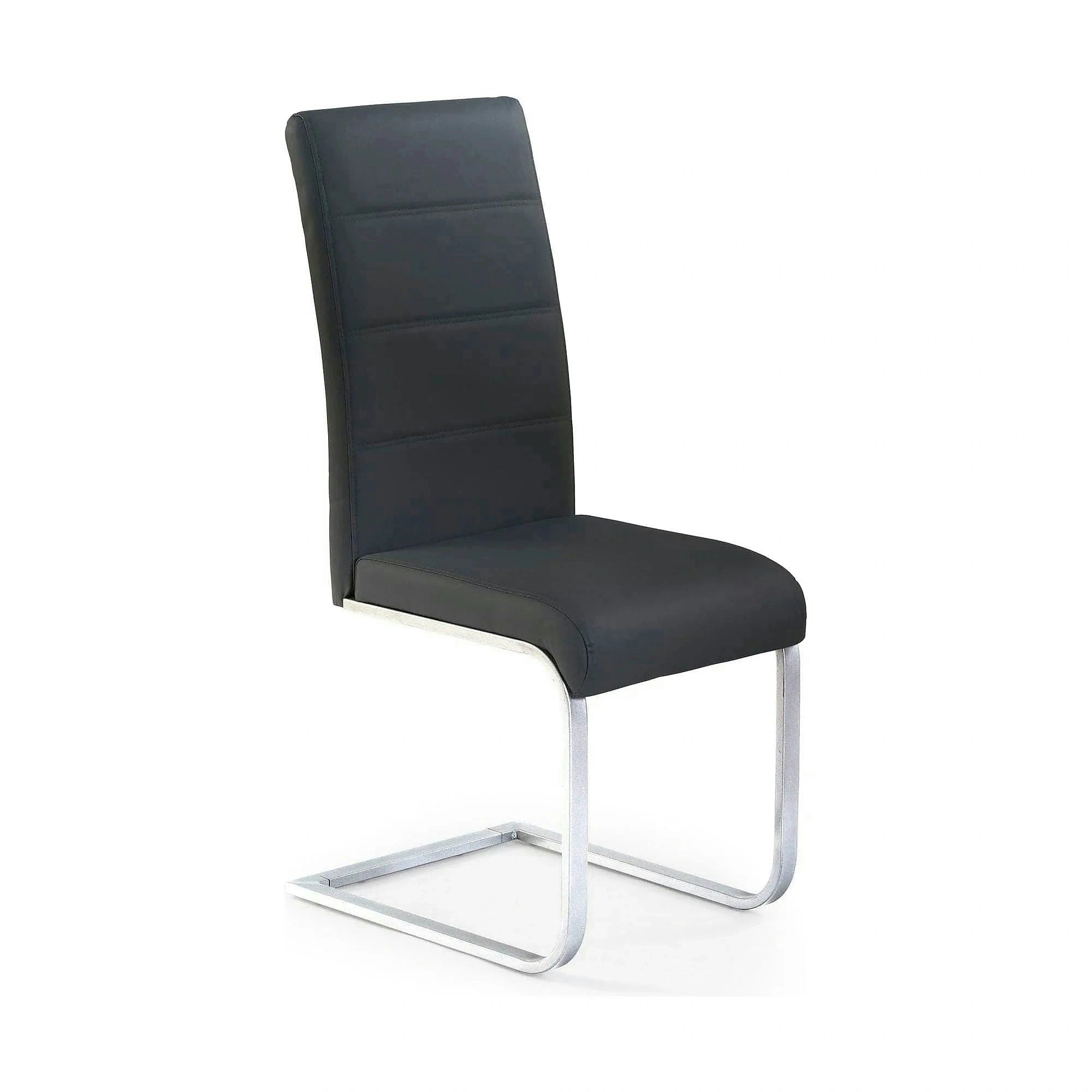 Scaun tapitat K85, negru/crom, metal/piele ecologica, 42X56X100 CM