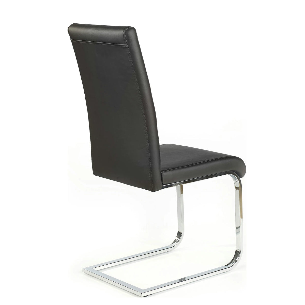 Scaun tapitat K85, negru/crom, metal/piele ecologica, 42X56X100 CM