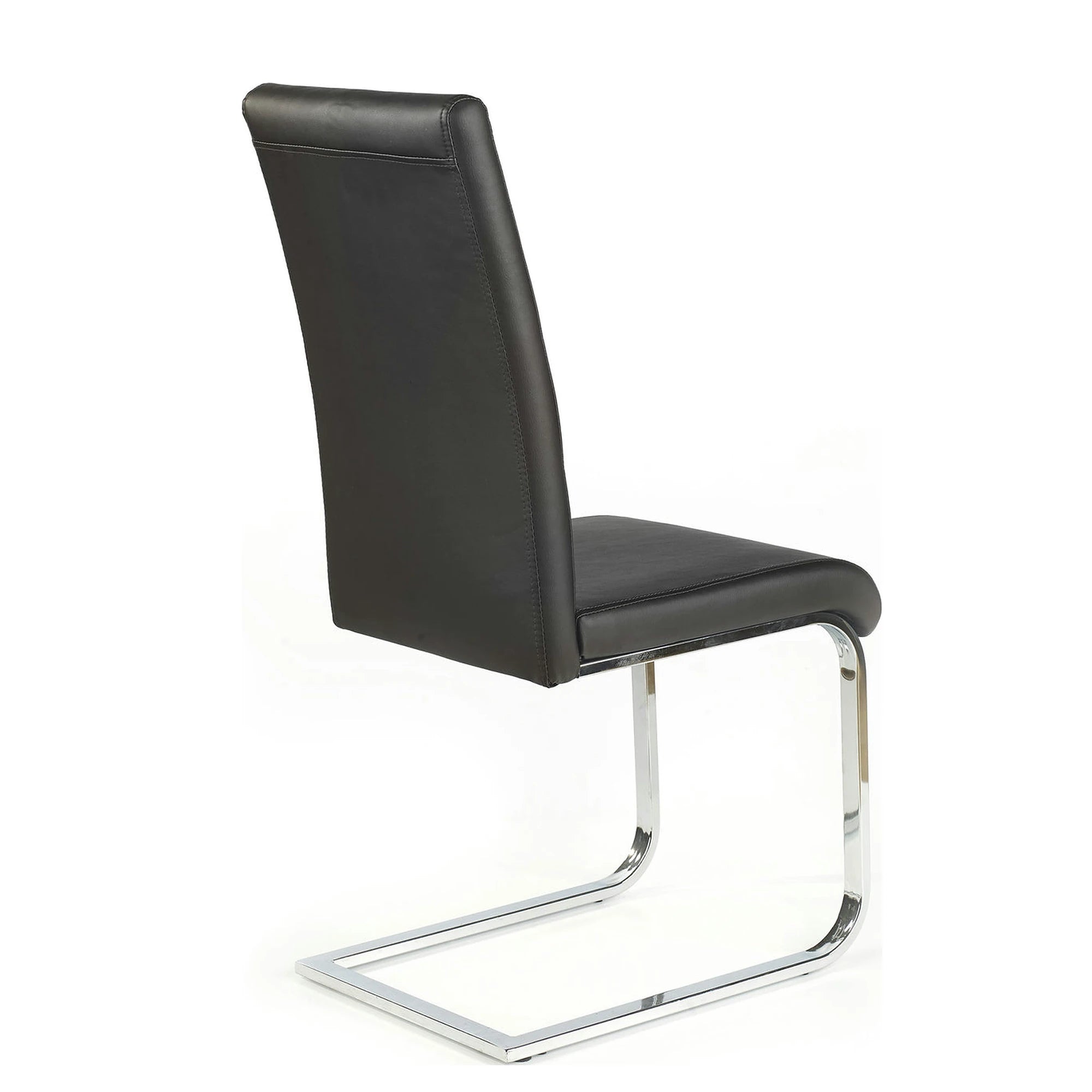 Scaun tapitat K85, negru/crom, metal/piele ecologica, 42X56X100 CM