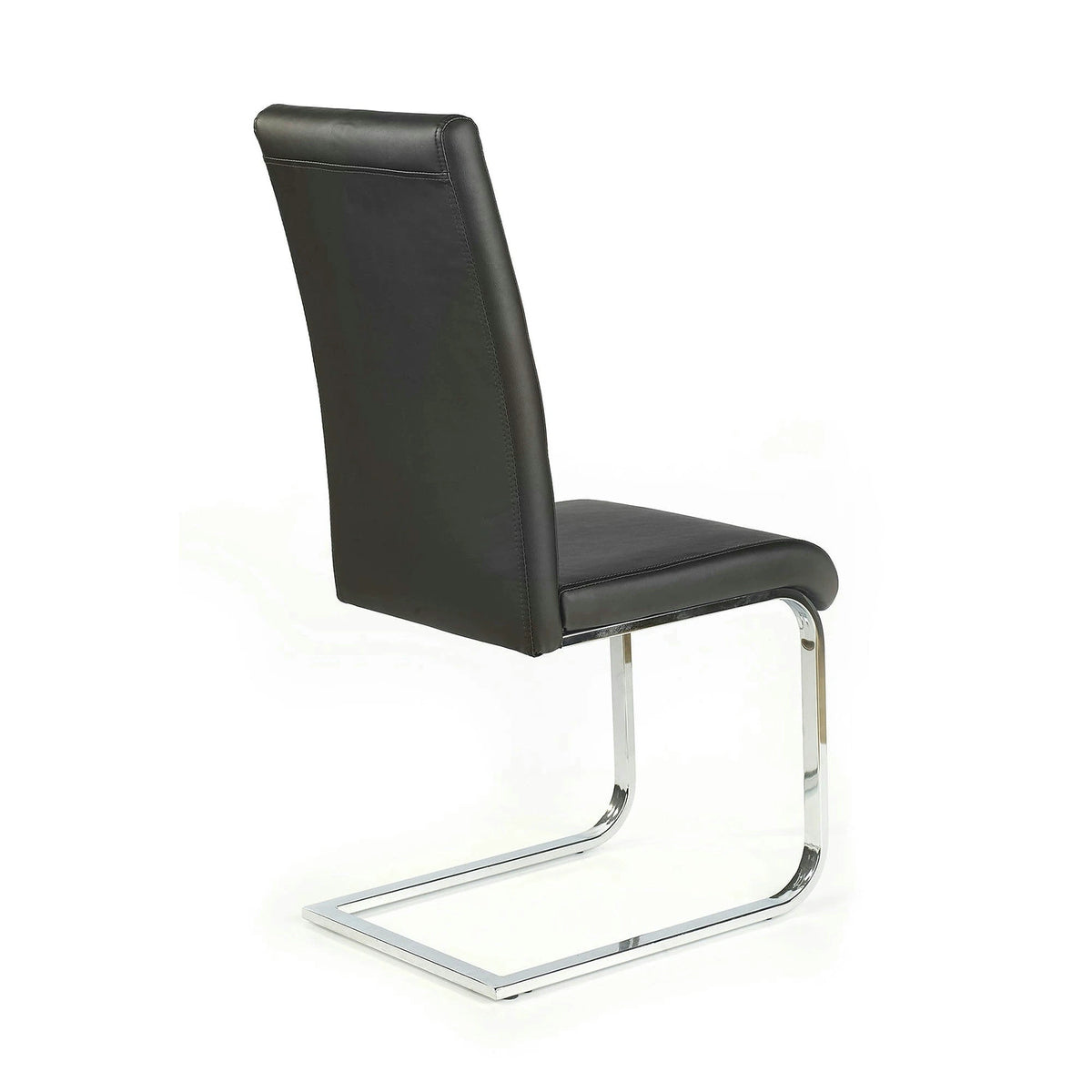 Scaun tapitat K85, negru/crom, metal/piele ecologica, 42X56X100 CM