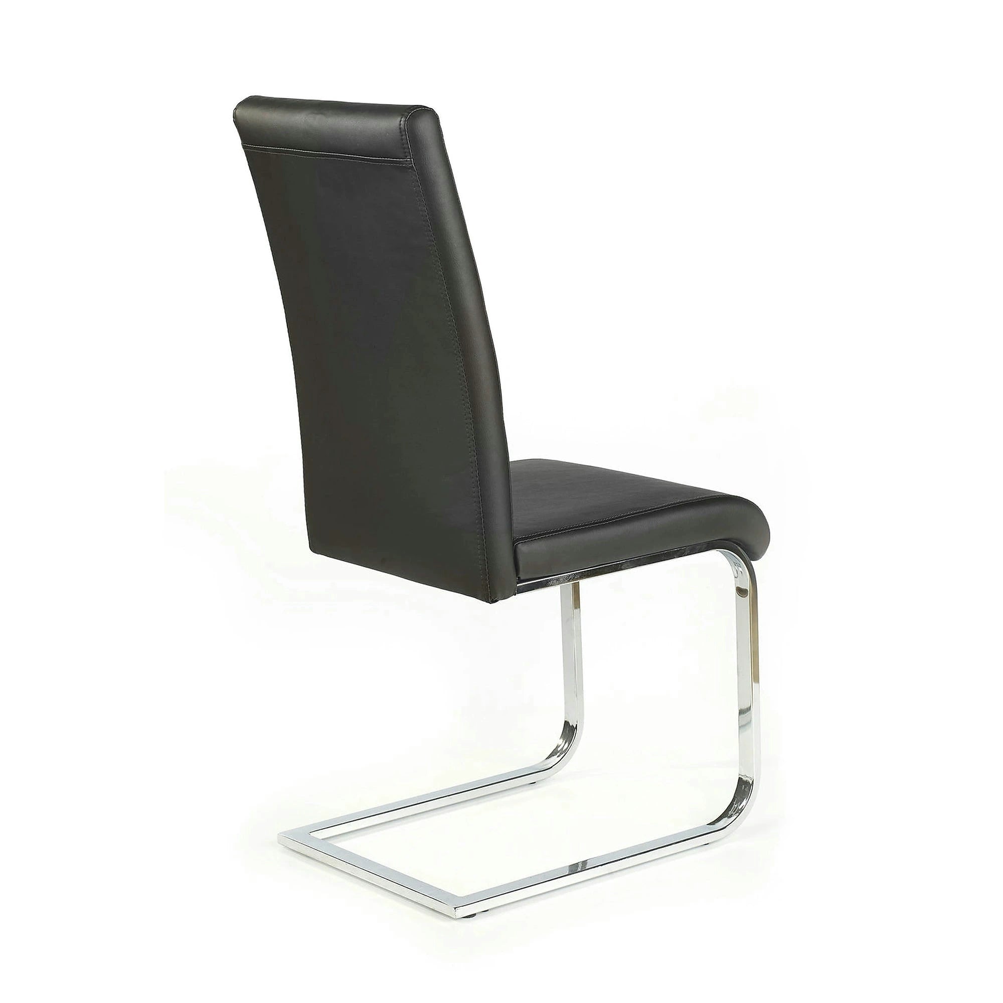 Scaun tapitat K85, negru/crom, metal/piele ecologica, 42X56X100 CM