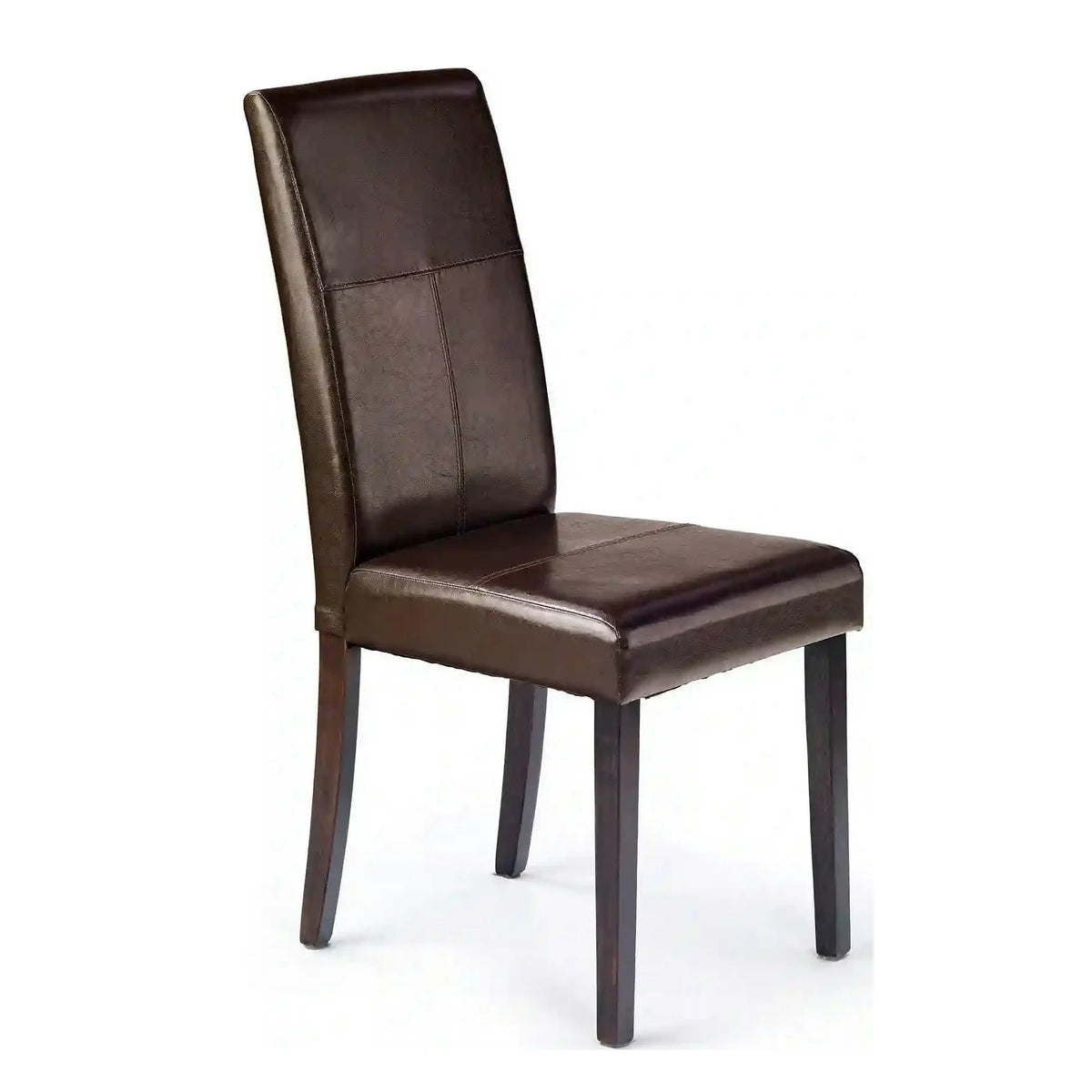 Scaun tapitat Kerry, maro/wenge, lemn malaezian/piele ecologica, 45X46X95 CM
