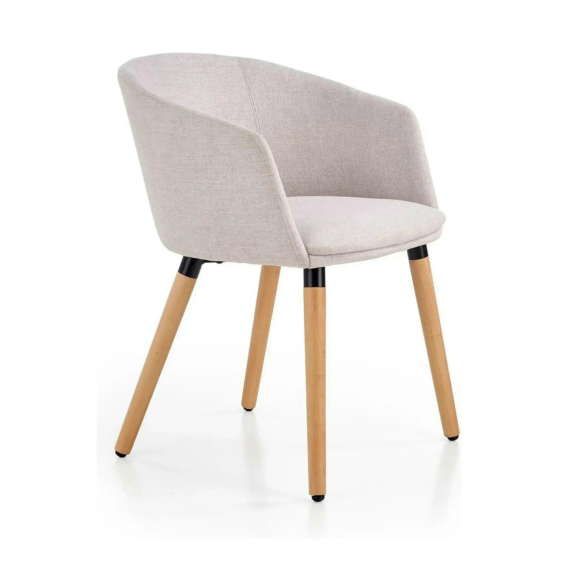 Scaun tapitat living K266, bej/stejar, stofa clasica/lemn, 56X56X72 CM