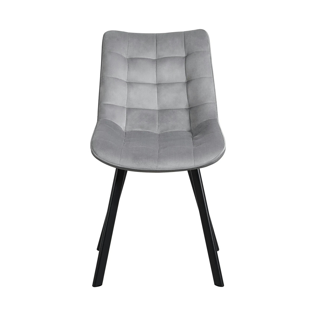 Scaun tapitat MEL, gri deschis/negru, stofa catifelata/metal, 47x56x84 cm