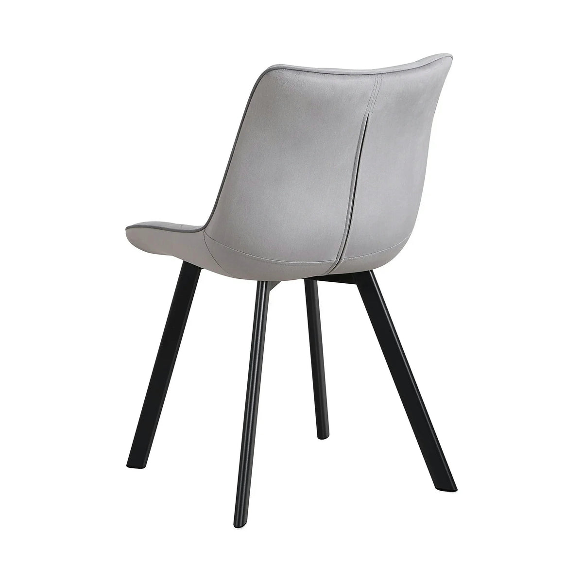 Scaun tapitat MEL, gri deschis/negru, stofa catifelata/metal, 47x56x84 cm