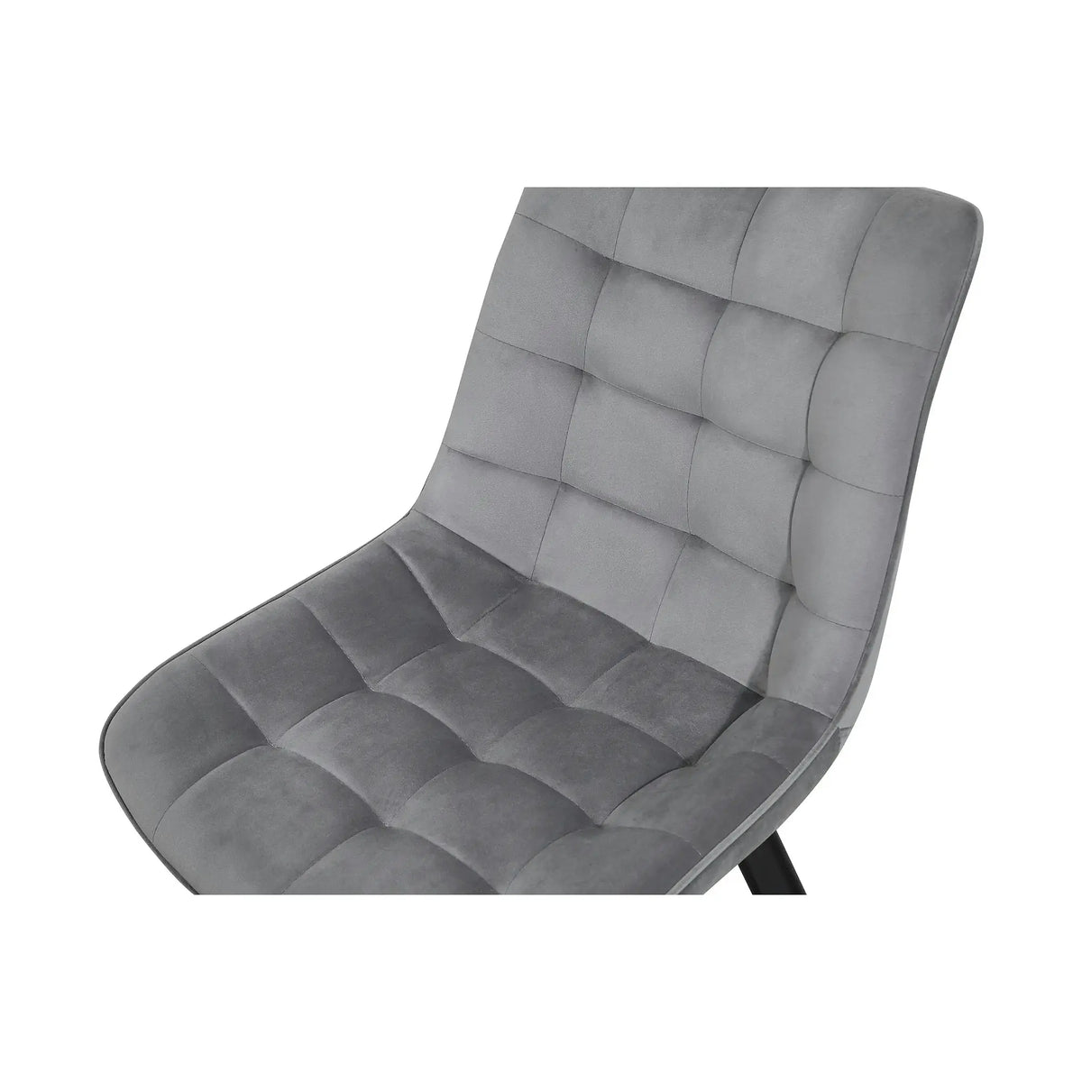 Scaun tapitat MEL, gri deschis/negru, stofa catifelata/metal, 47x56x84 cm