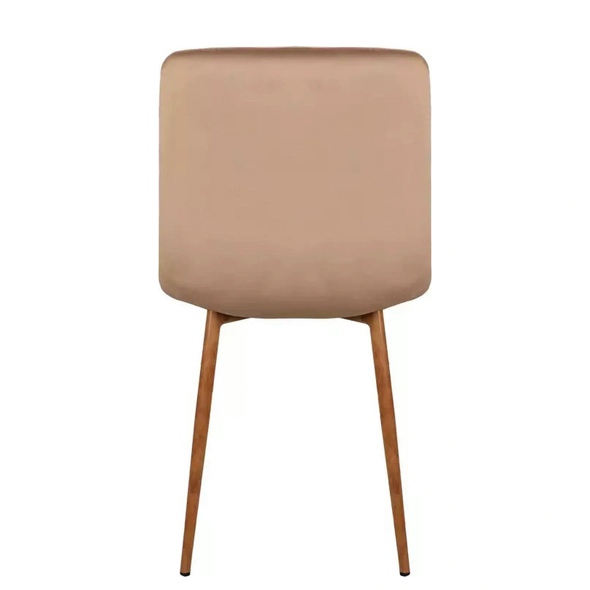 Scaun tapitat MILA D, bej deschis/stejar, stofa catifelata/metal, 45x41x86 cm