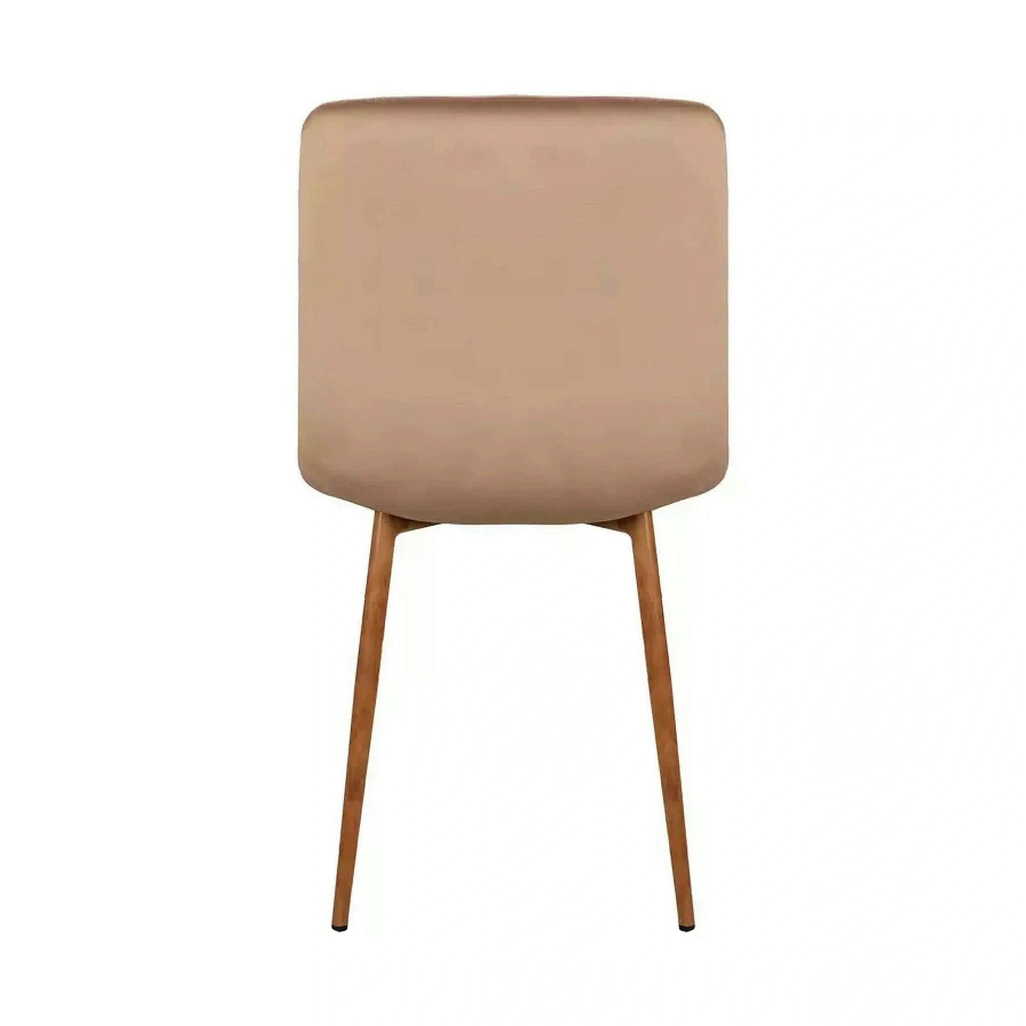 Scaun tapitat MILA D, bej deschis/stejar, stofa catifelata/metal, 45x41x86 cm