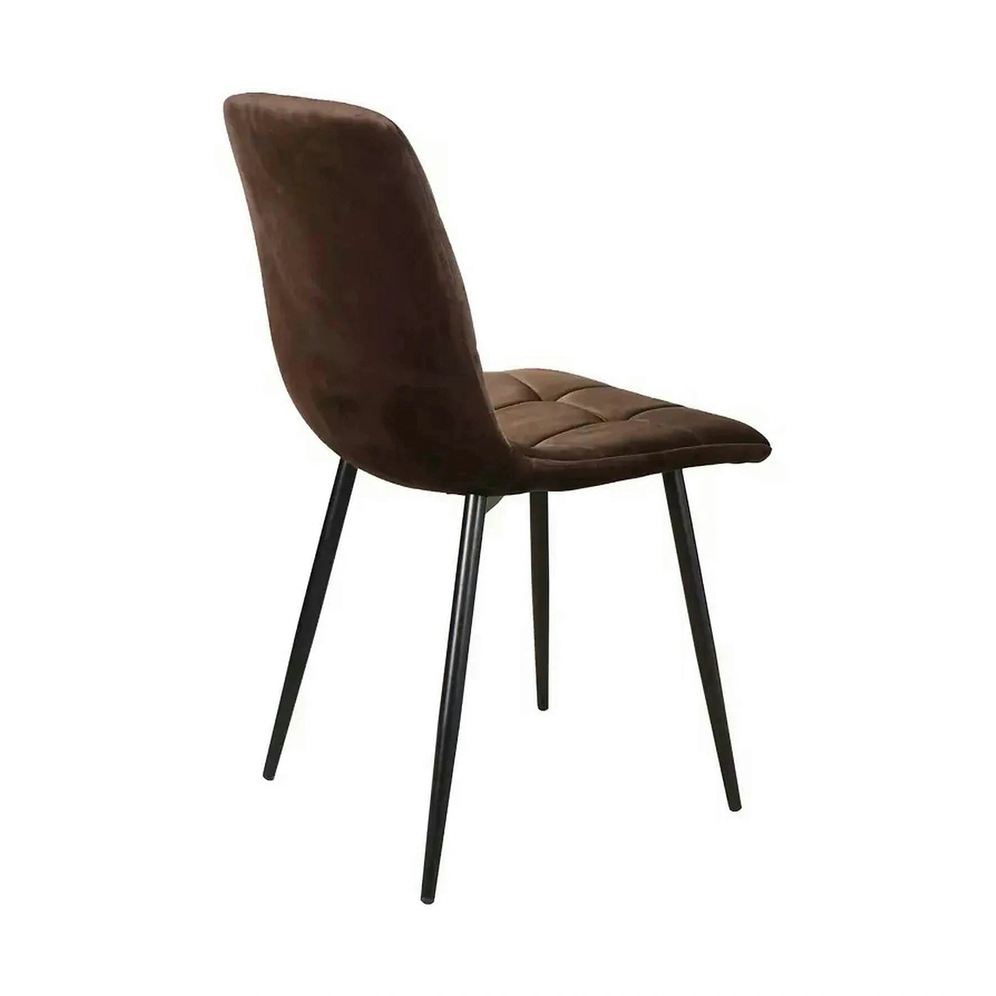 Scaun tapitat MILA, maro/negru, stofa catifelata/metal, 45x41x86 cm
