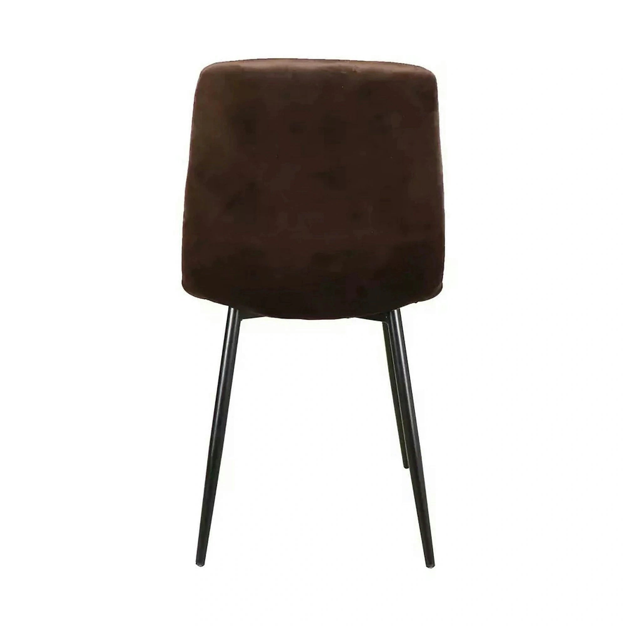 Scaun tapitat MILA, maro/negru, stofa catifelata/metal, 45x41x86 cm