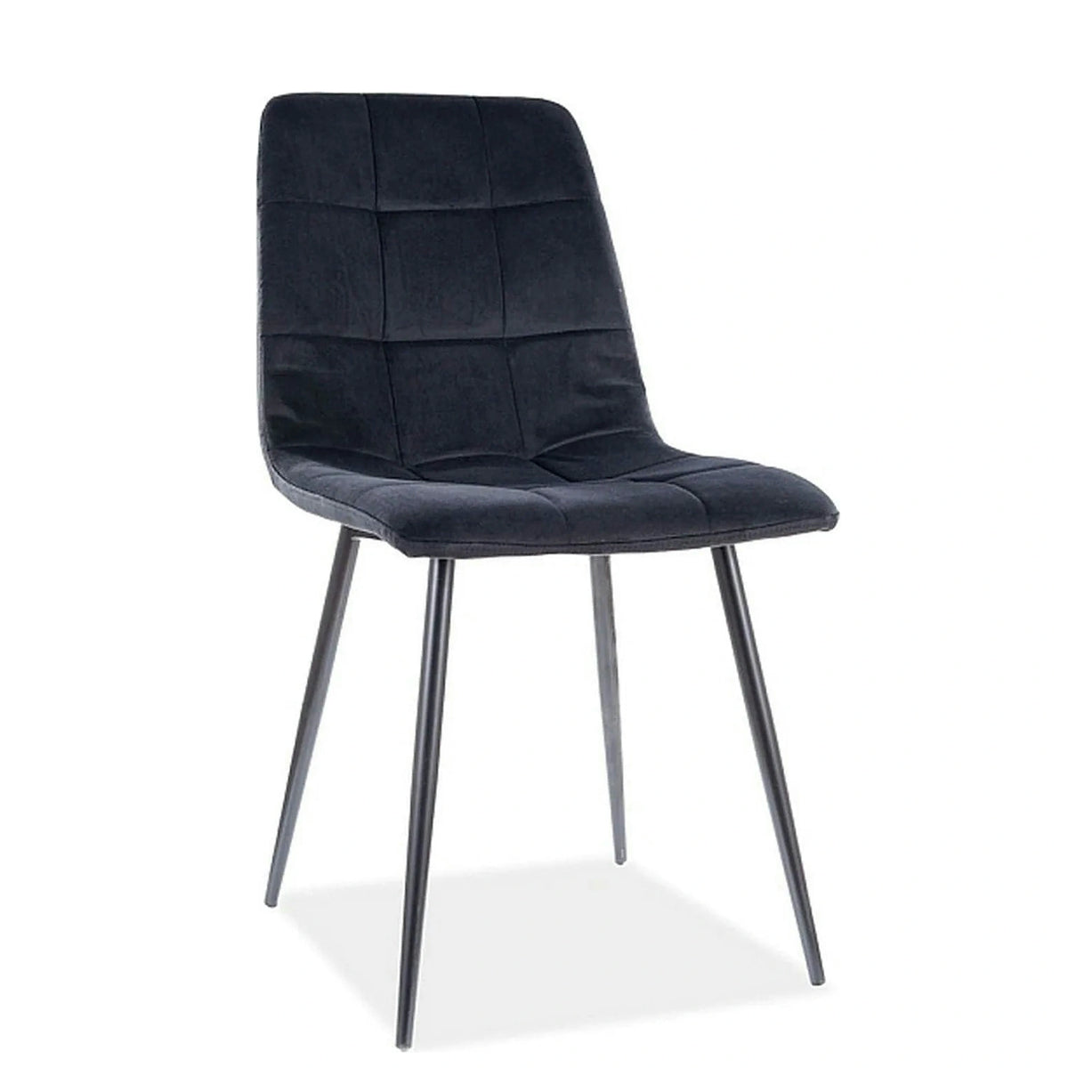 Scaun tapitat MILA, negru, stofa catifelata/metal, 45x41x86 cm