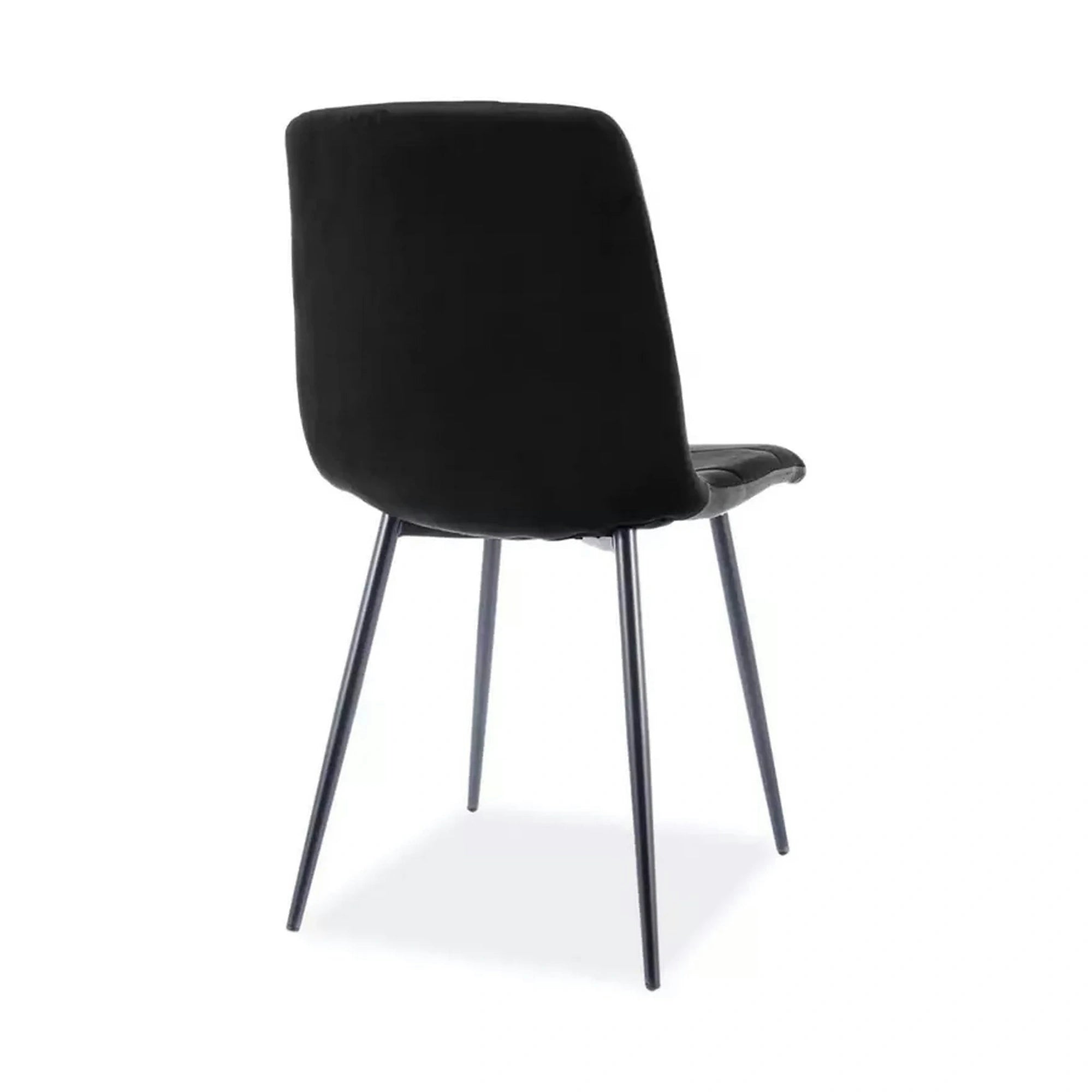 Scaun tapitat MILA, negru, stofa catifelata/metal, 45x41x86 cm
