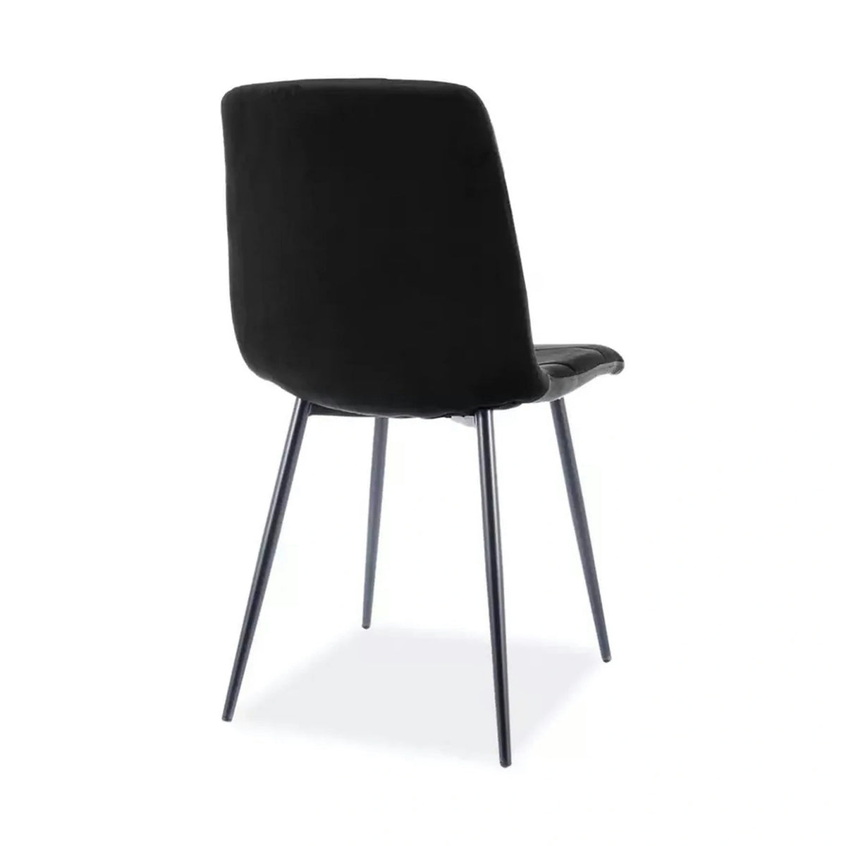 Scaun tapitat MILA, negru, stofa catifelata/metal, 45x41x86 cm